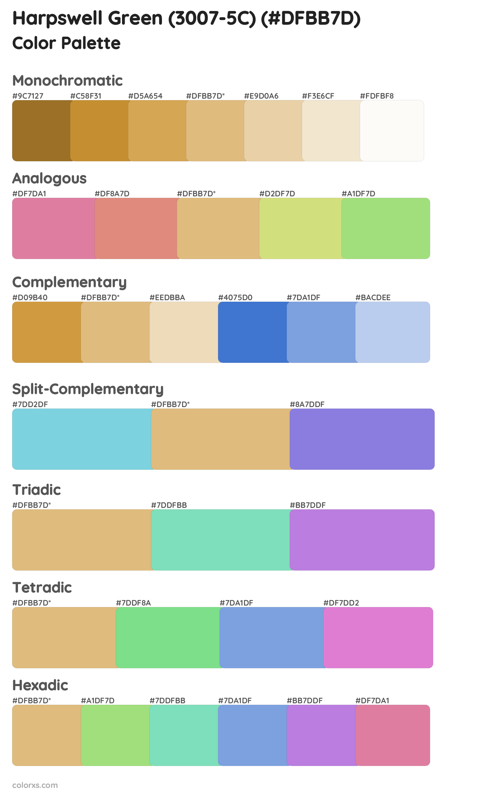 Harpswell Green (3007-5C) Color Scheme Palettes