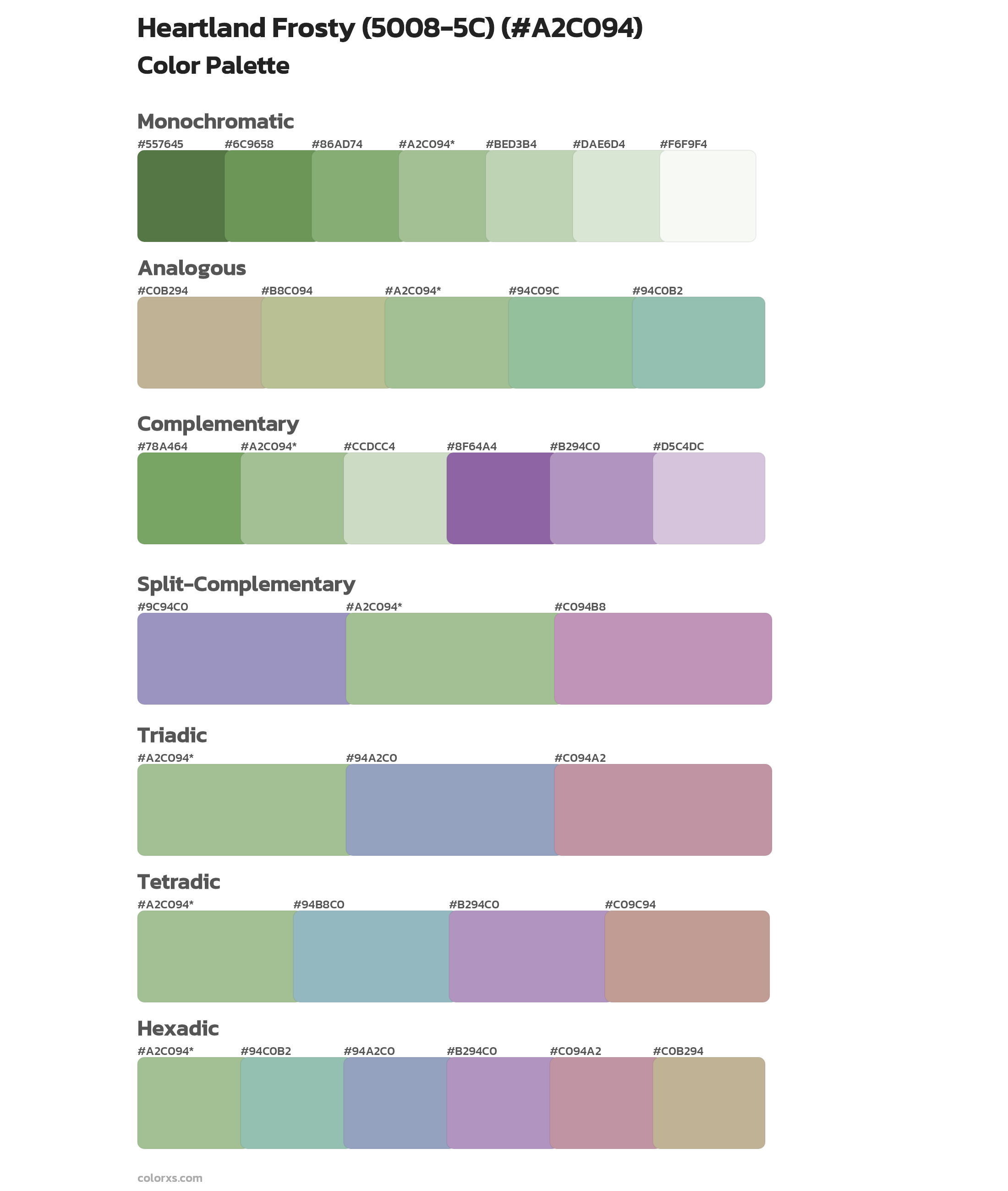 Heartland Frosty (5008-5C) Color Scheme Palettes