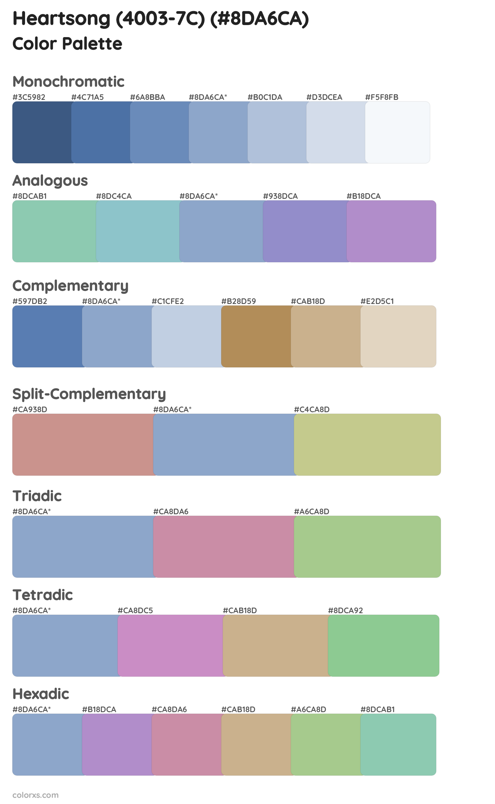 Heartsong (4003-7C) Color Scheme Palettes