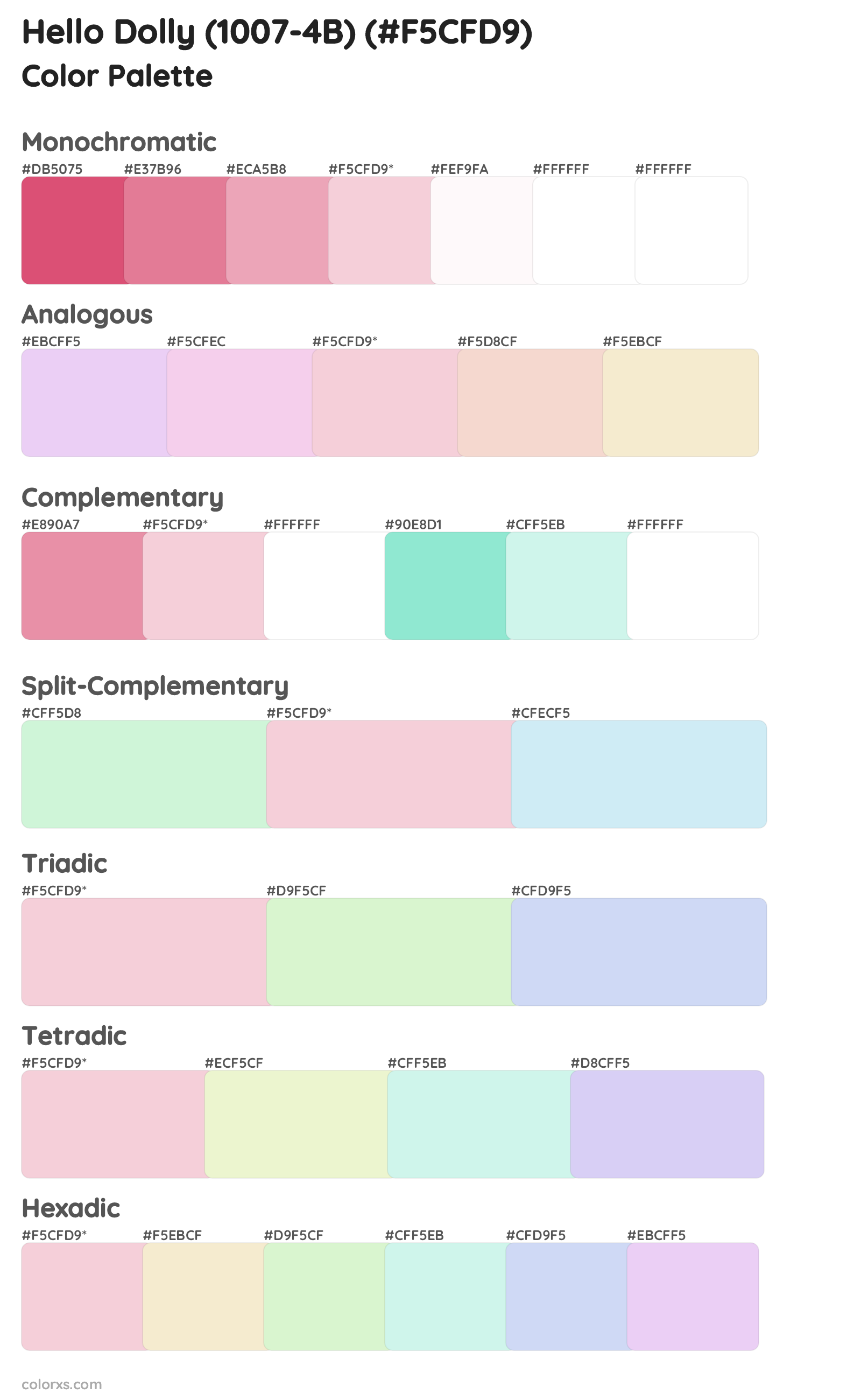 Hello Dolly (1007-4B) Color Scheme Palettes