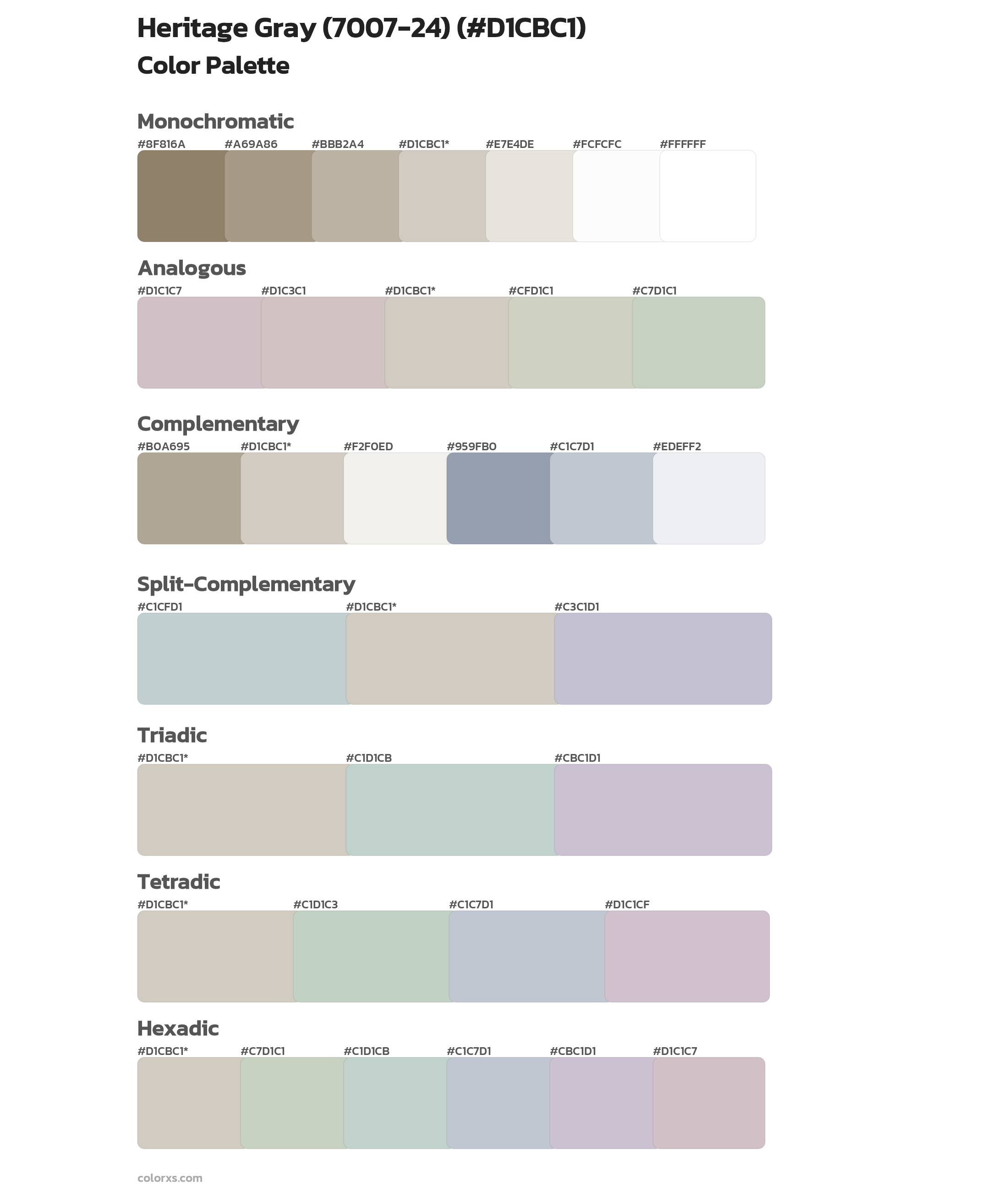 Heritage Gray (7007-24) Color Scheme Palettes