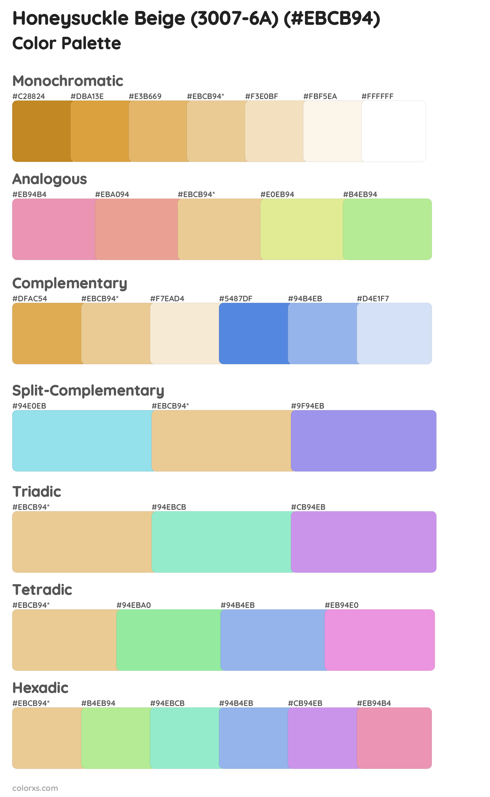 Honeysuckle Beige (3007-6A) Color Scheme Palettes