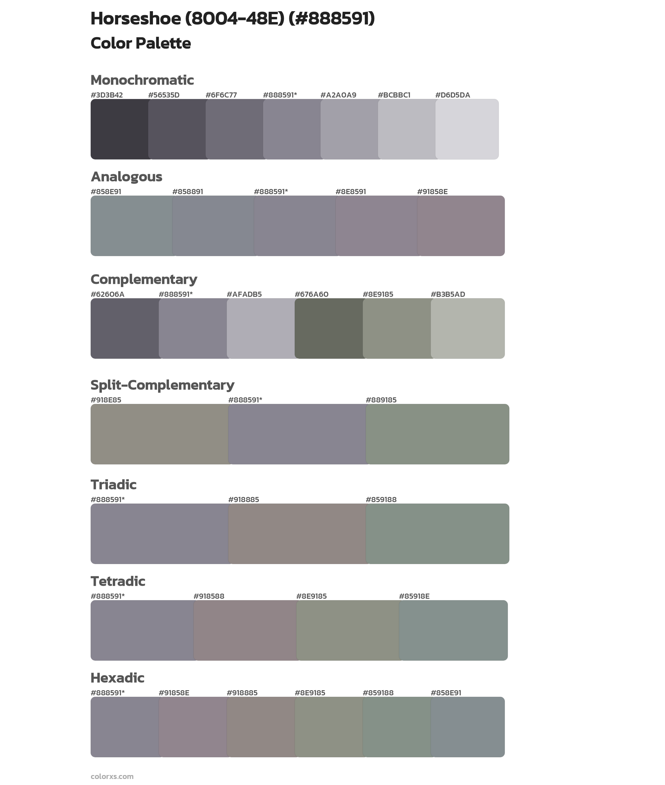 Horseshoe (8004-48E) Color Scheme Palettes