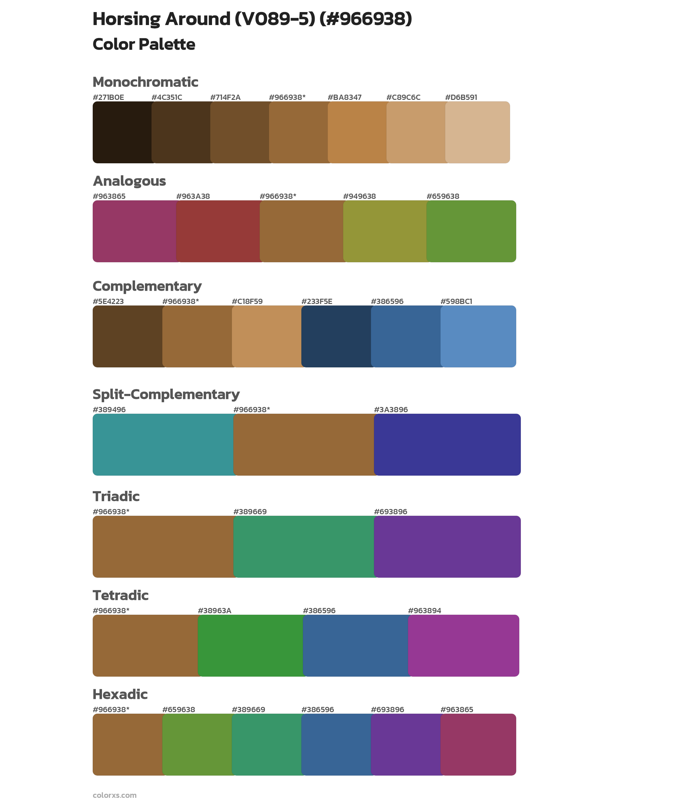 Horsing Around (V089-5) Color Scheme Palettes