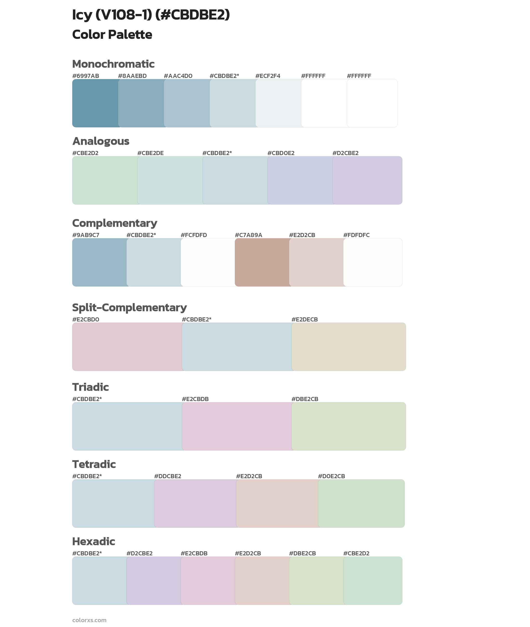 Icy (V108-1) Color Scheme Palettes
