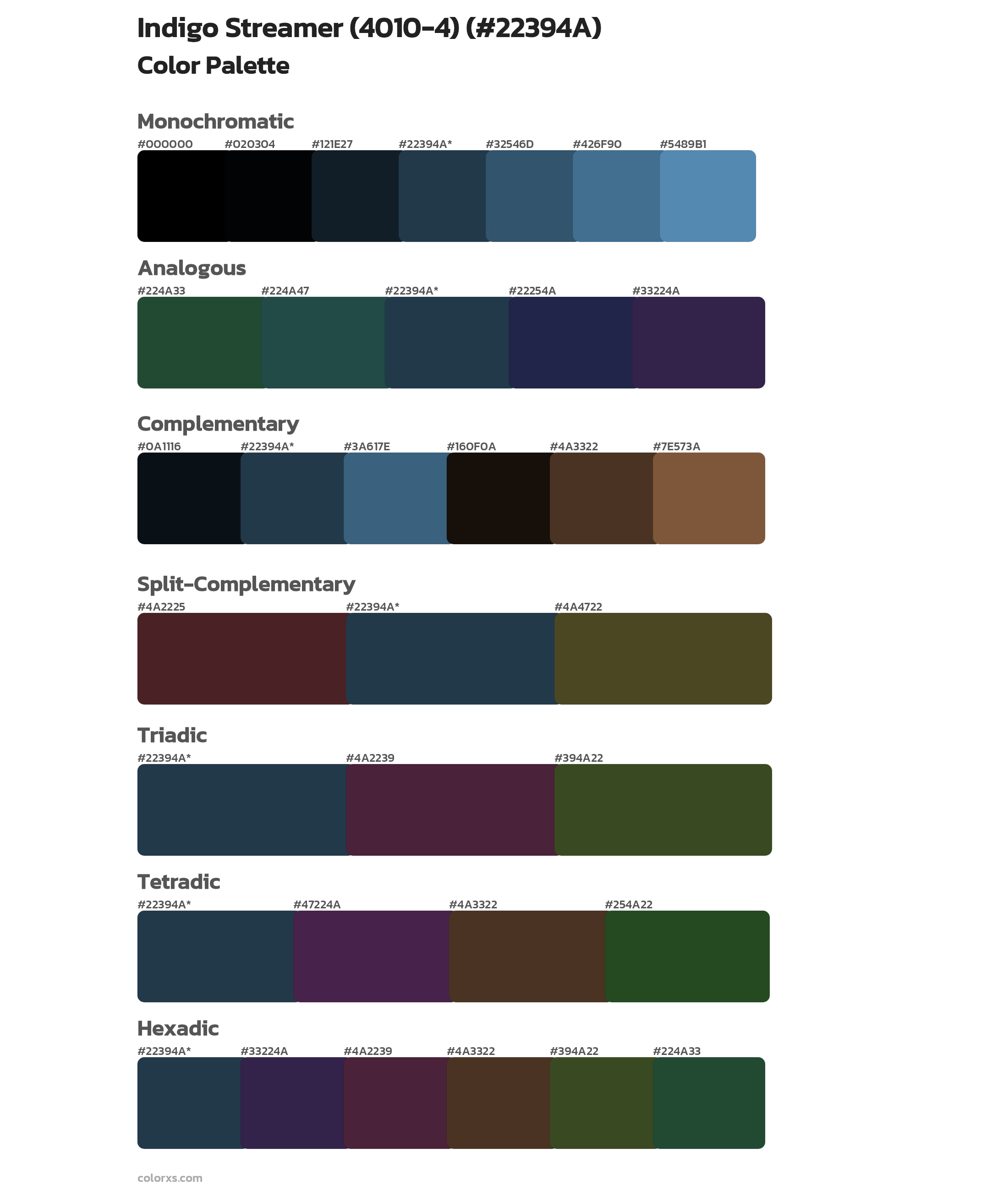 Indigo Streamer (4010-4) Color Scheme Palettes