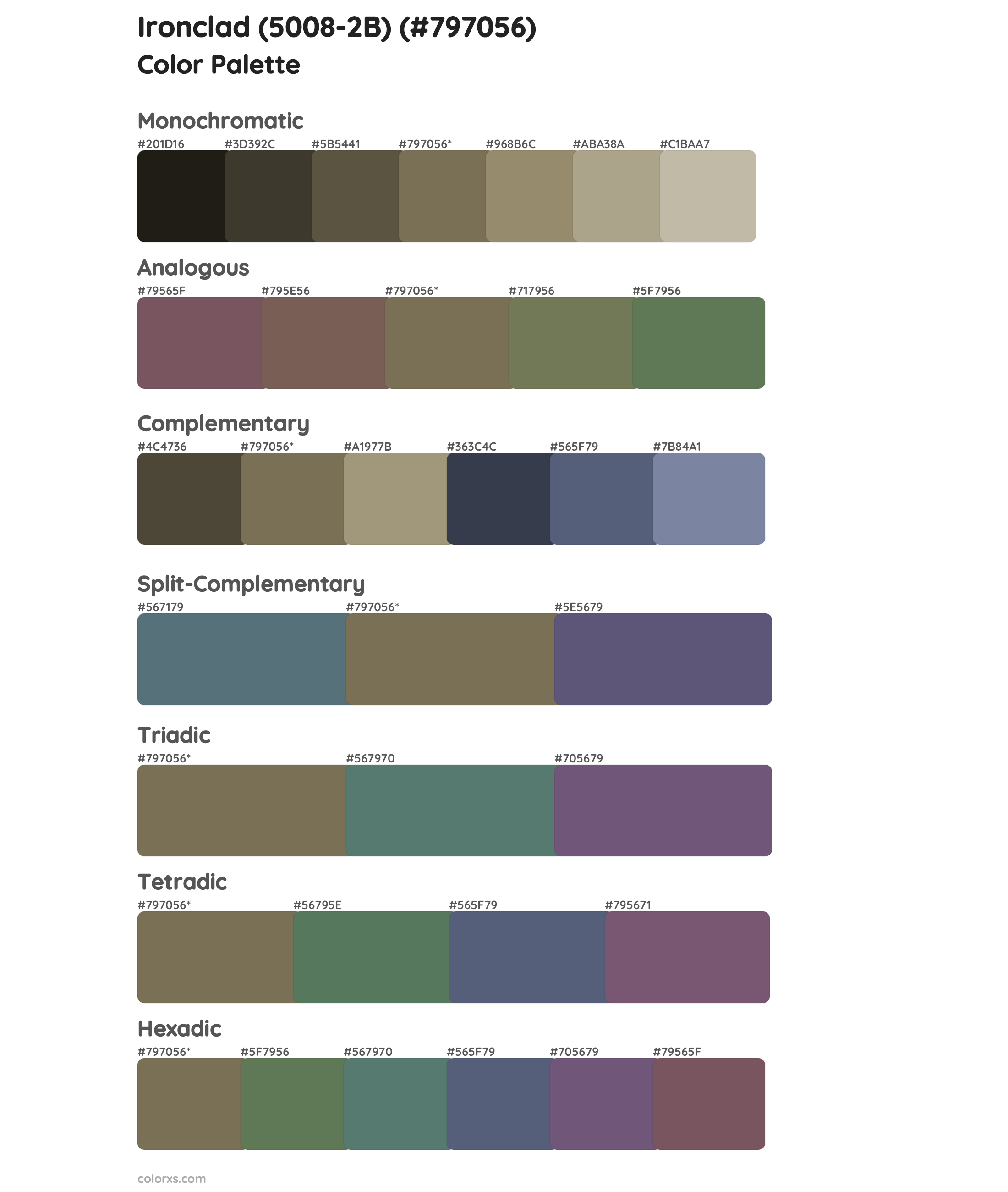 Ironclad (5008-2B) Color Scheme Palettes