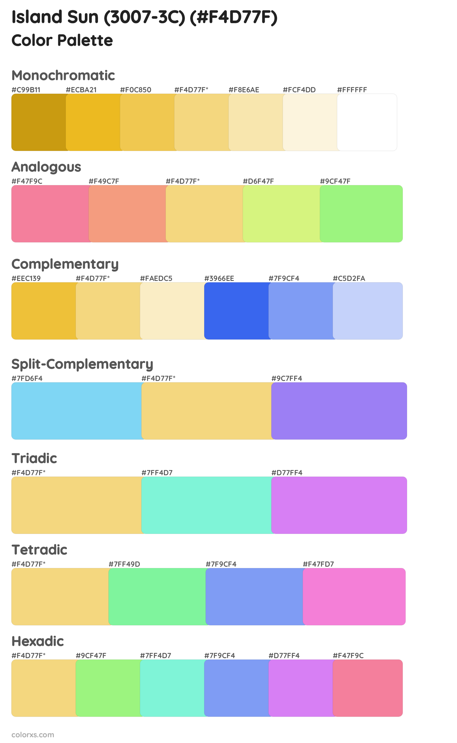 Island Sun (3007-3C) Color Scheme Palettes