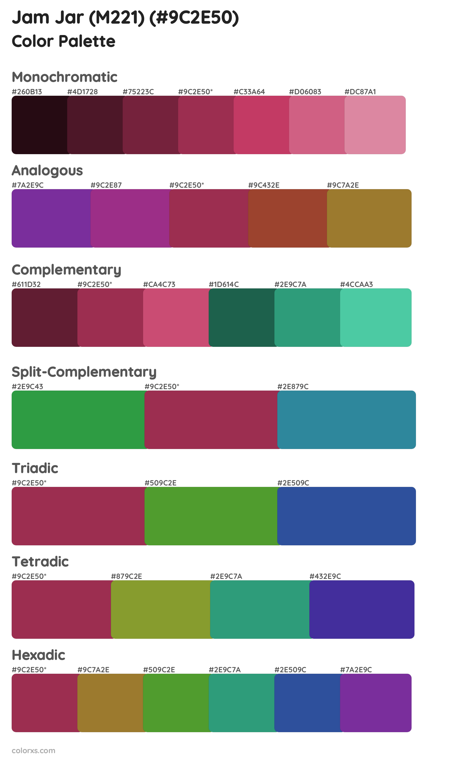 Jam Jar (M221) Color Scheme Palettes