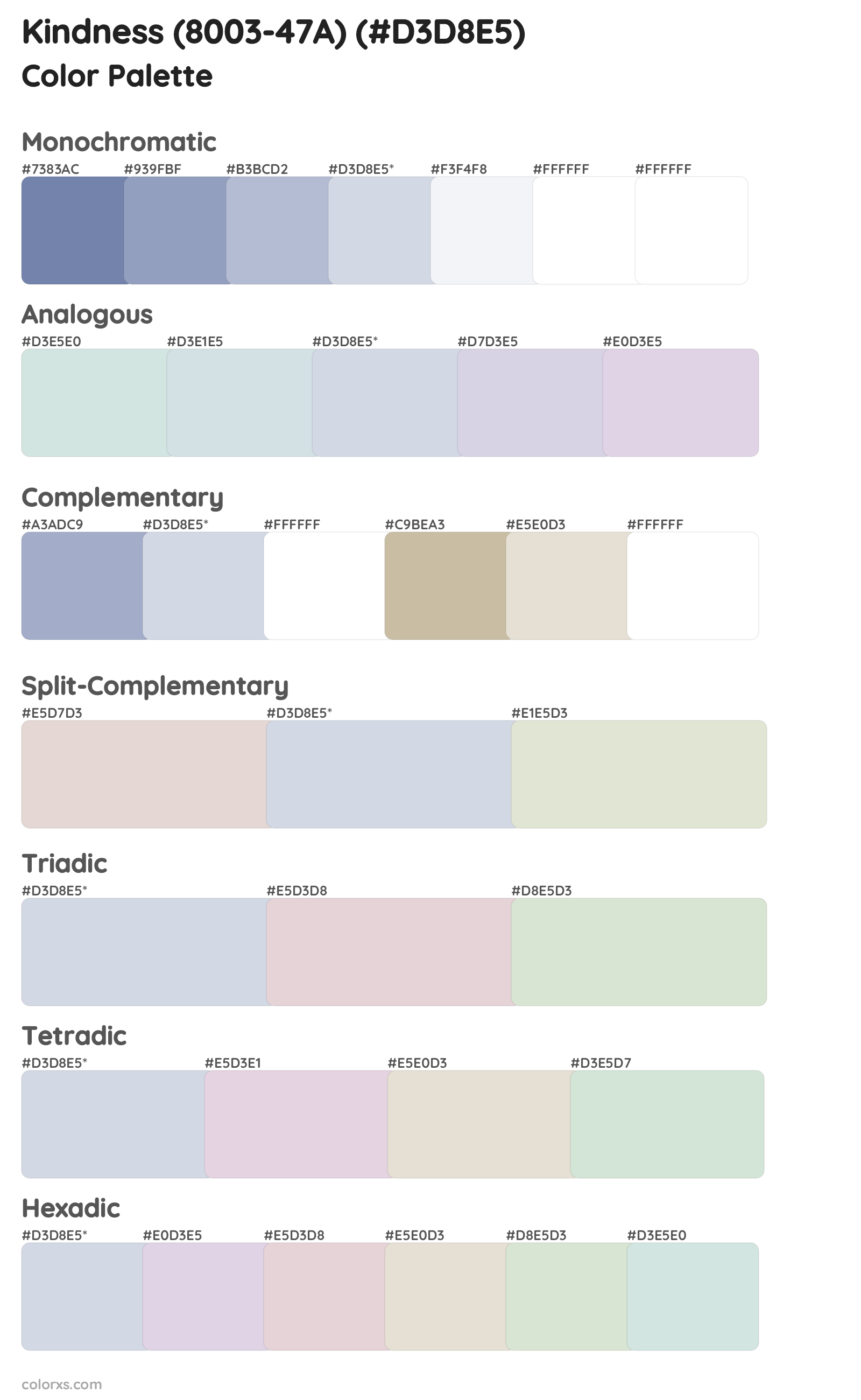Kindness (8003-47A) Color Scheme Palettes