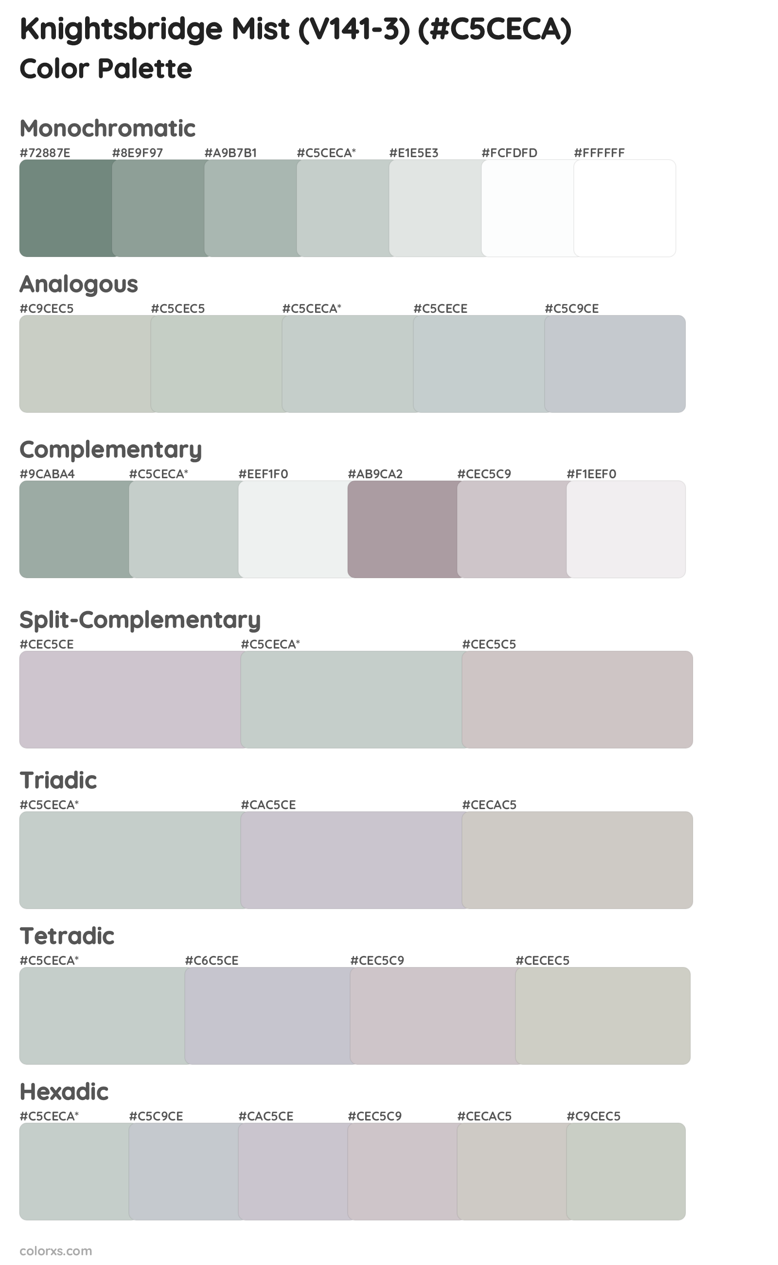 Knightsbridge Mist (V141-3) Color Scheme Palettes