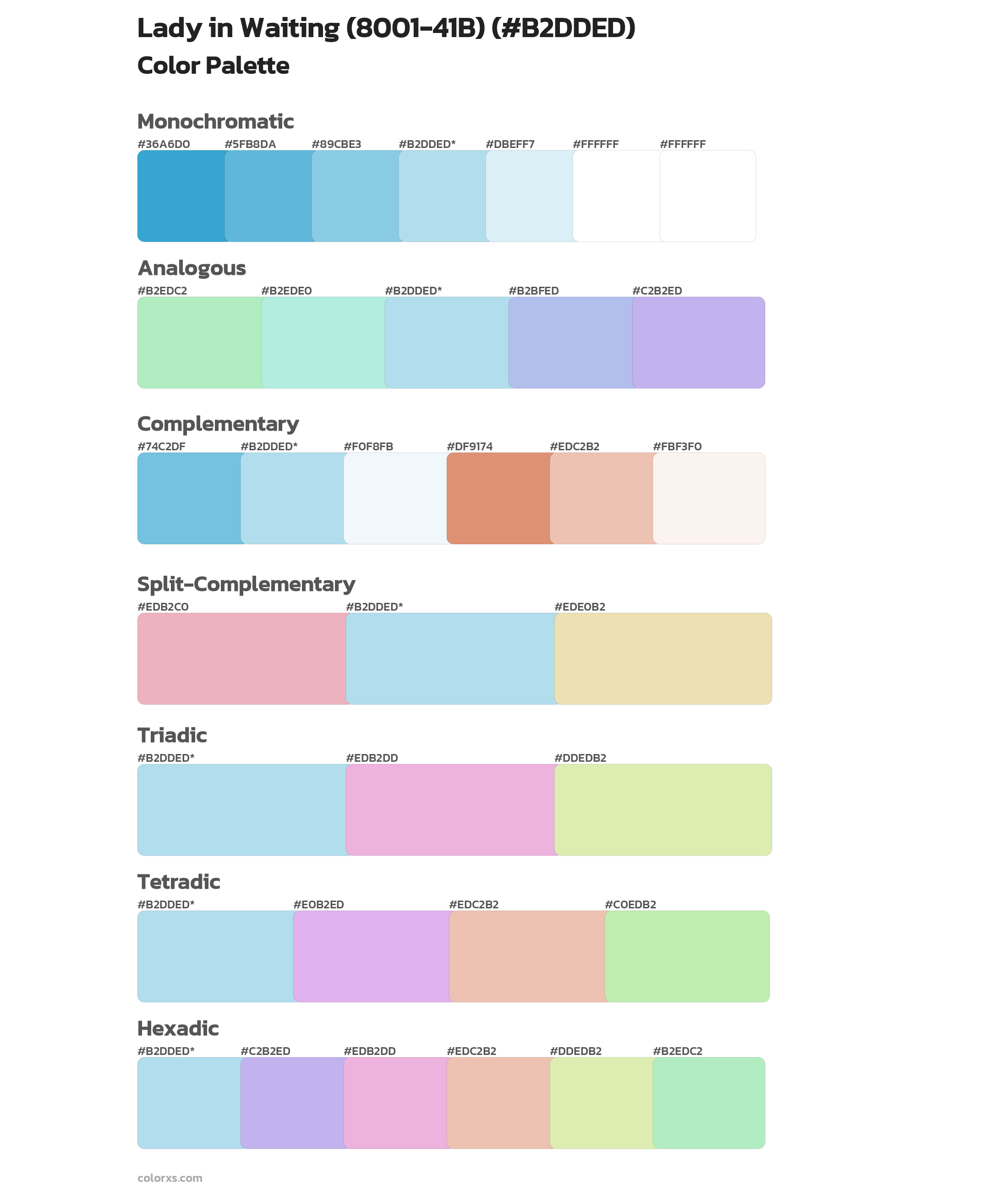 Lady in Waiting (8001-41B) Color Scheme Palettes