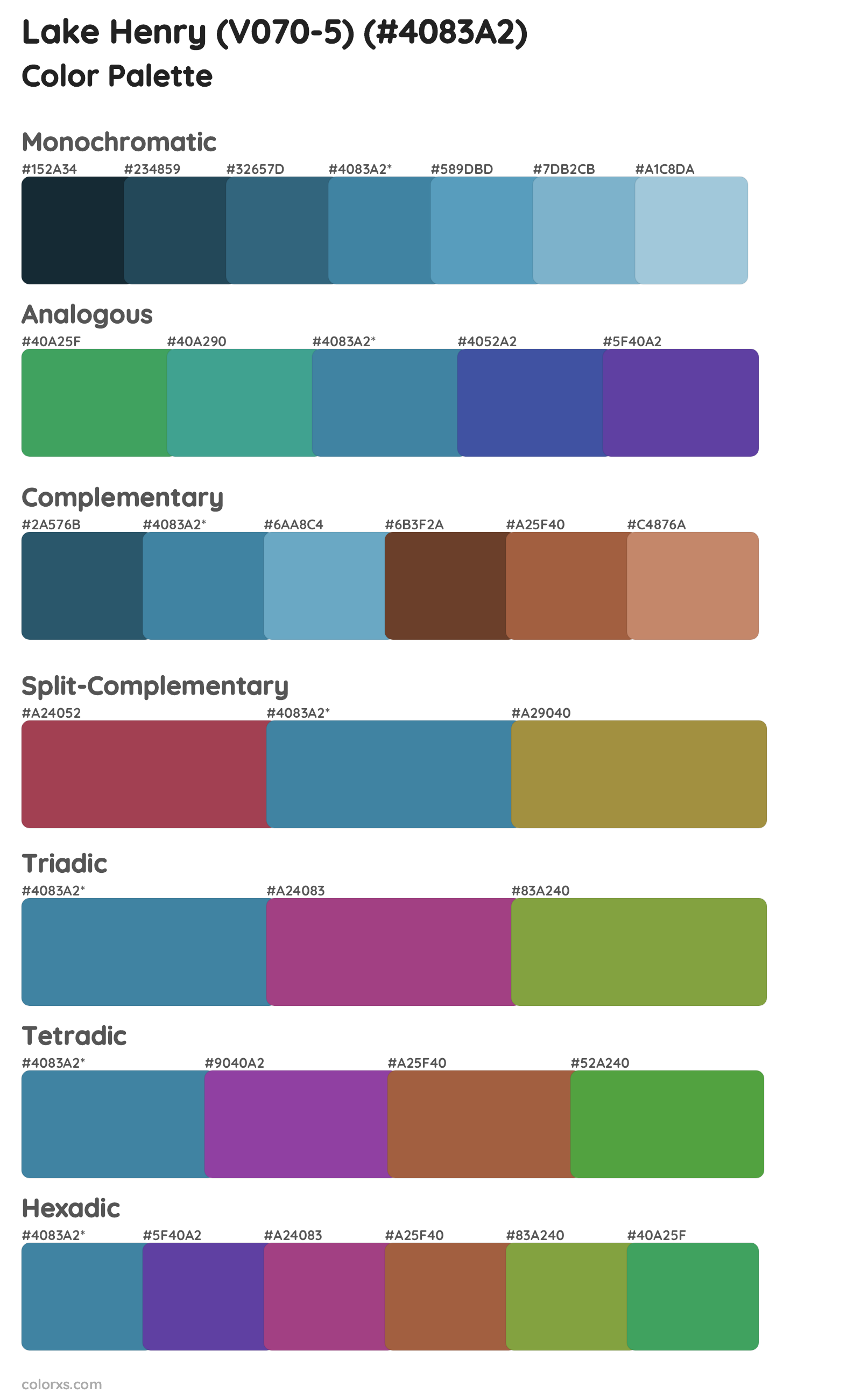 Lake Henry (V070-5) Color Scheme Palettes