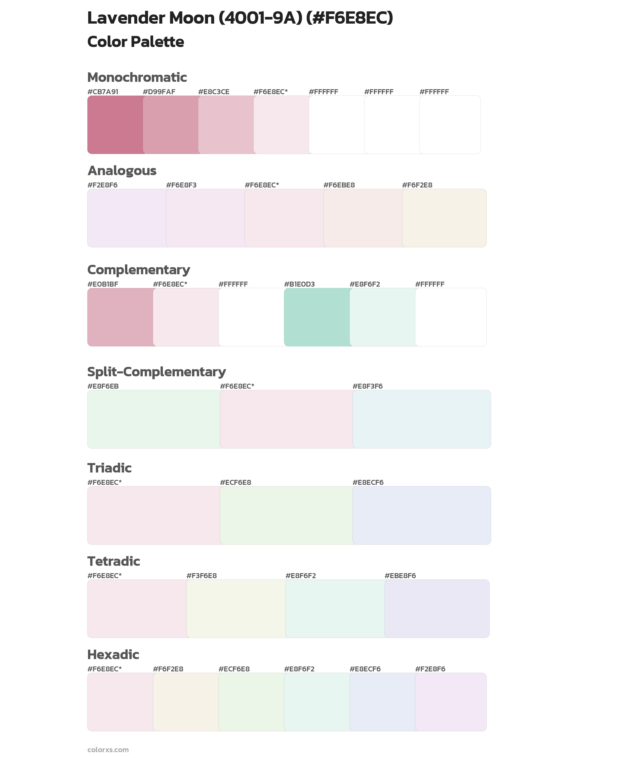Lavender Moon (4001-9A) Color Scheme Palettes