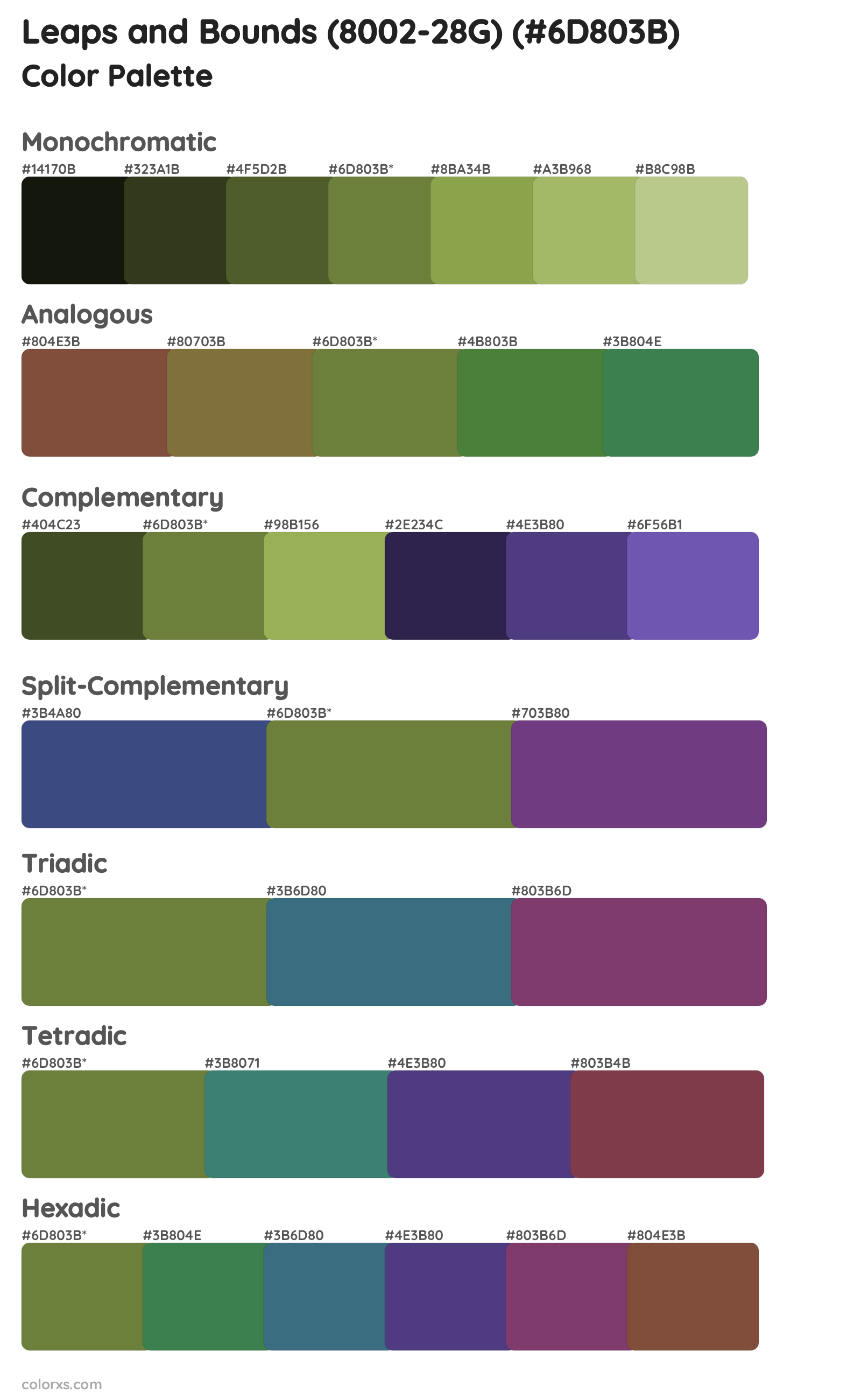 Leaps and Bounds (8002-28G) Color Scheme Palettes