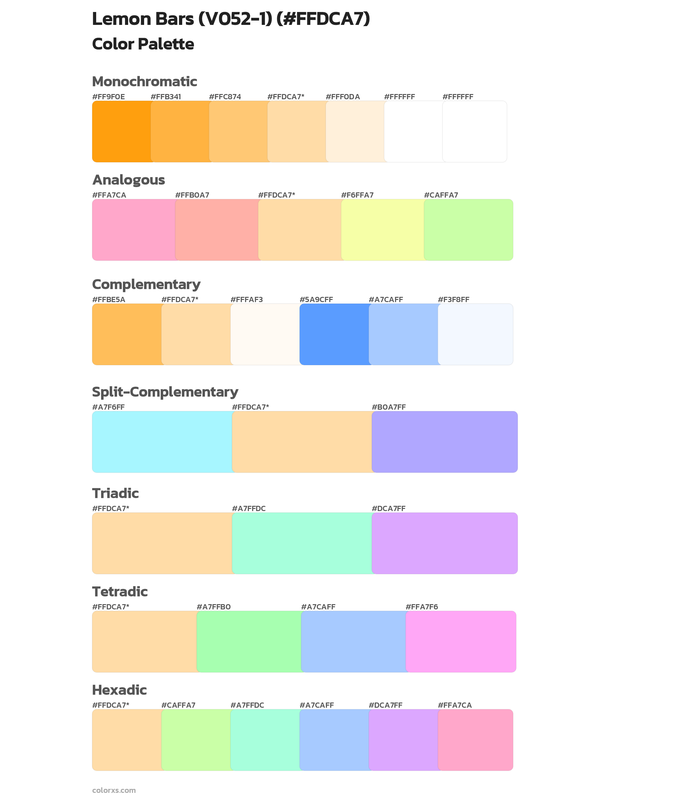 Lemon Bars (V052-1) Color Scheme Palettes