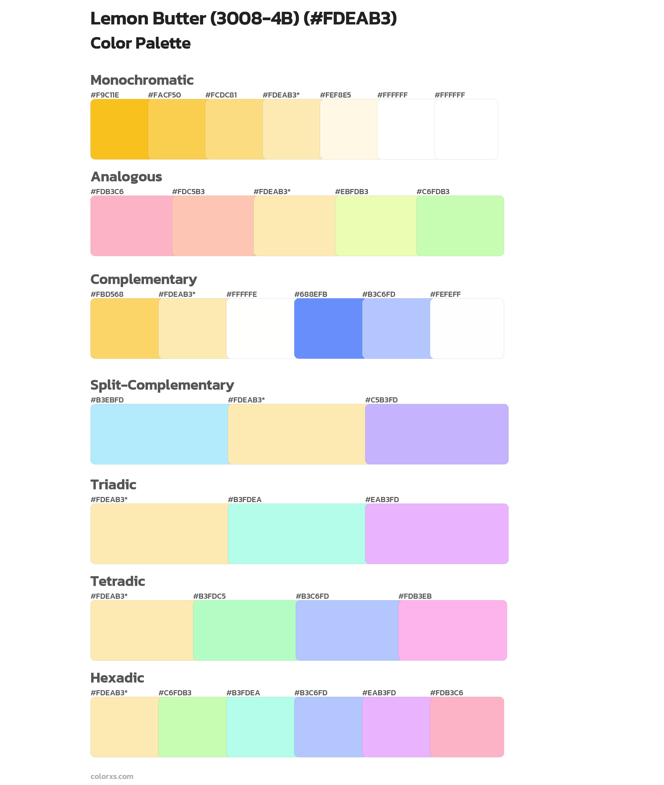 Lemon Butter (3008-4B) Color Scheme Palettes