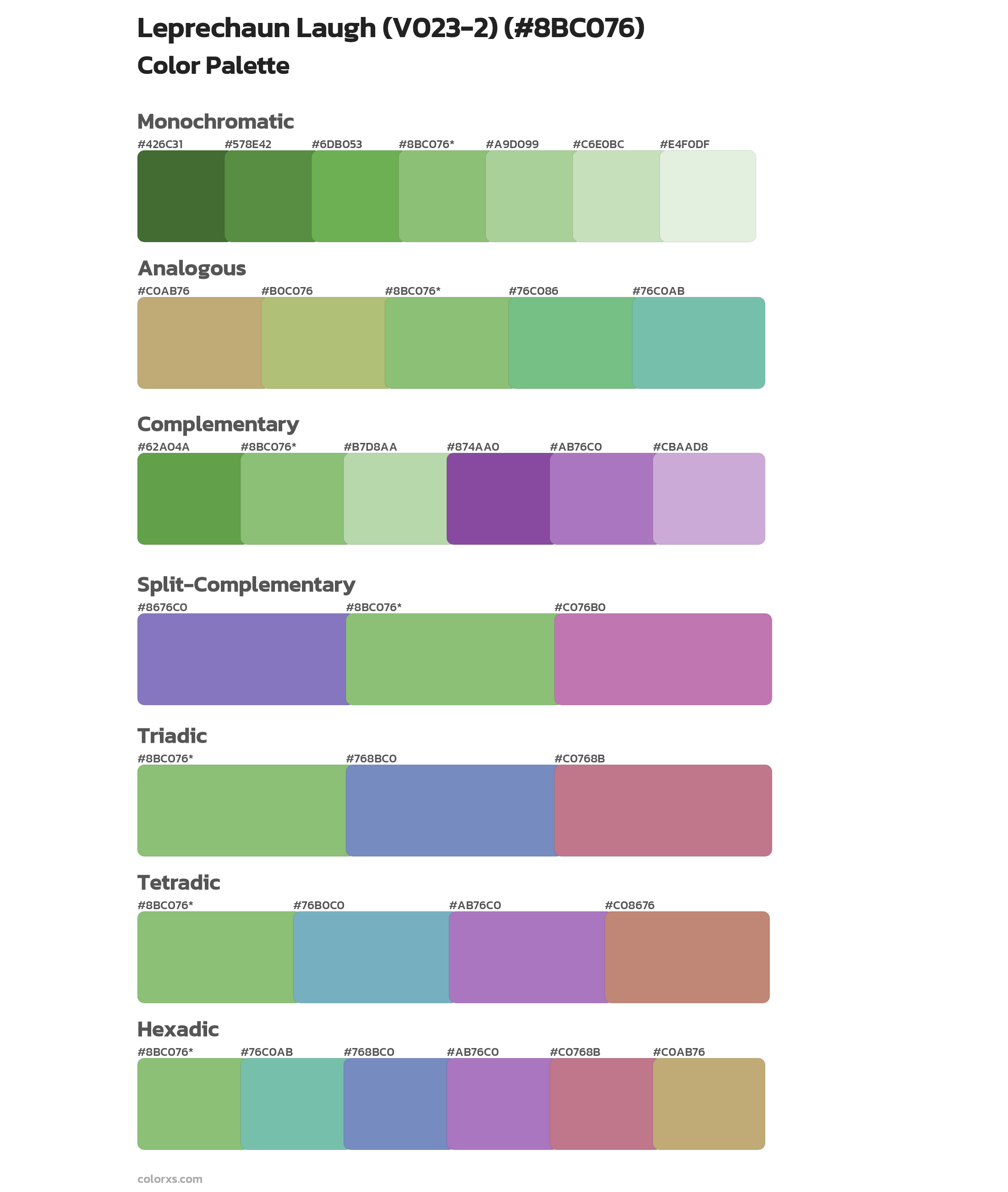 Leprechaun Laugh (V023-2) Color Scheme Palettes