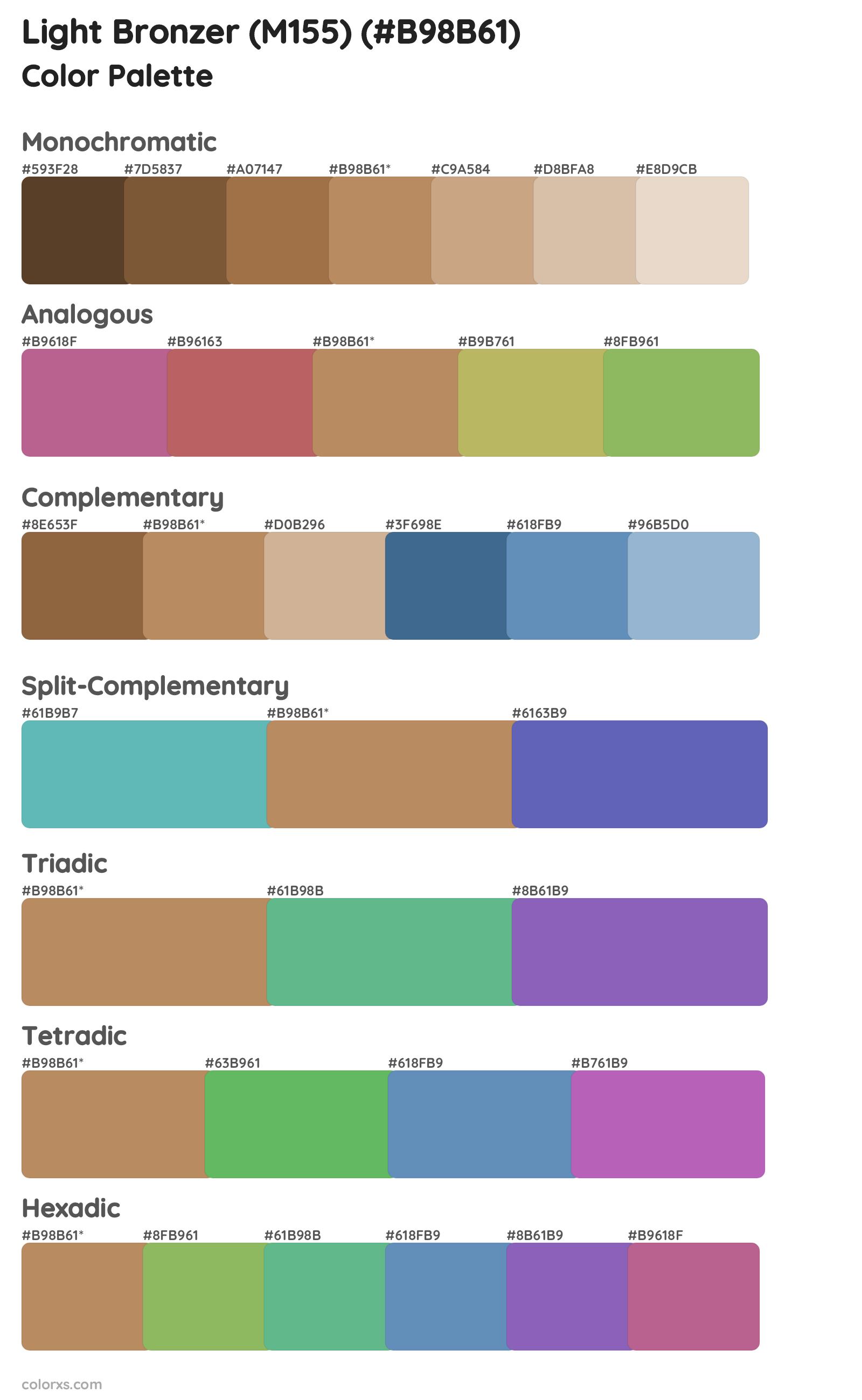 Light Bronzer (M155) Color Scheme Palettes