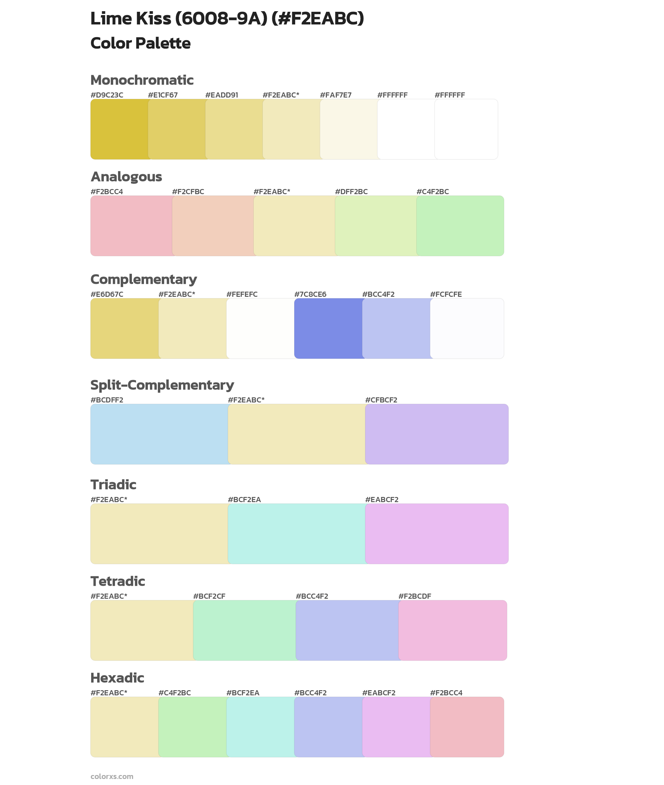 Lime Kiss (6008-9A) Color Scheme Palettes