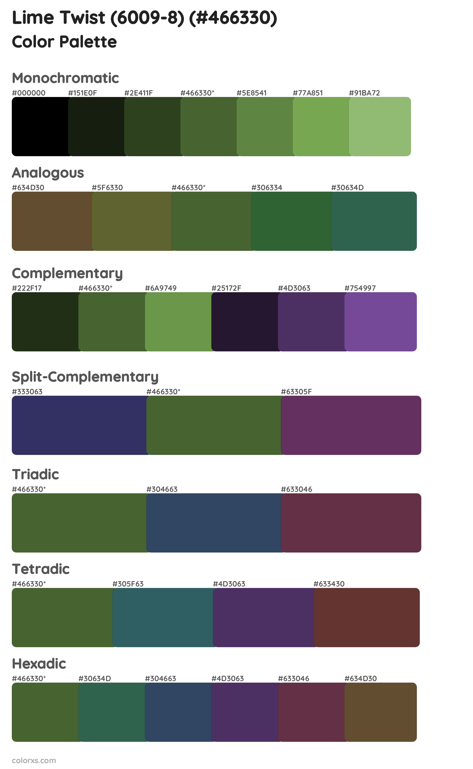 Lime Twist (6009-8) Color Scheme Palettes