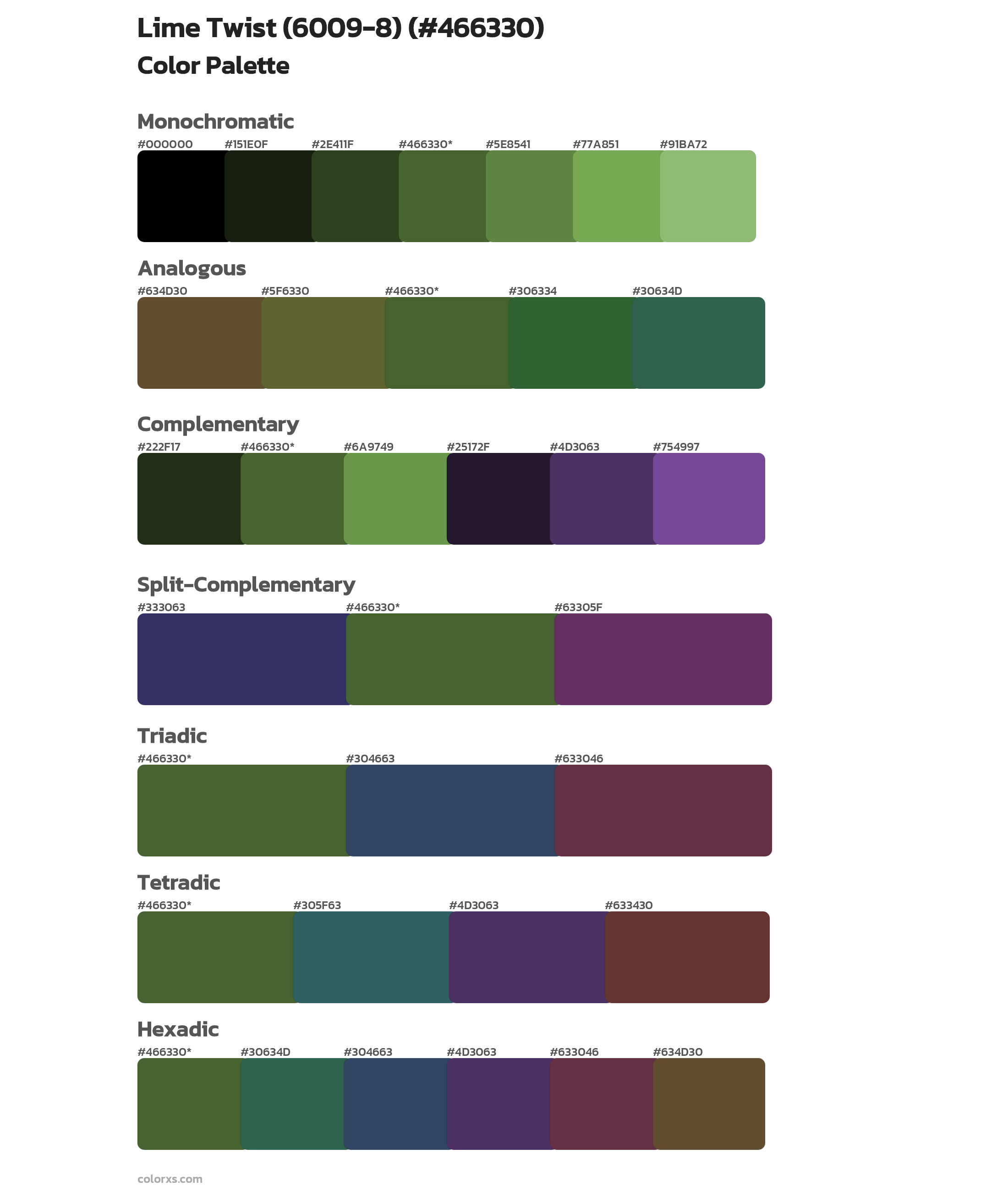 Lime Twist (6009-8) Color Scheme Palettes