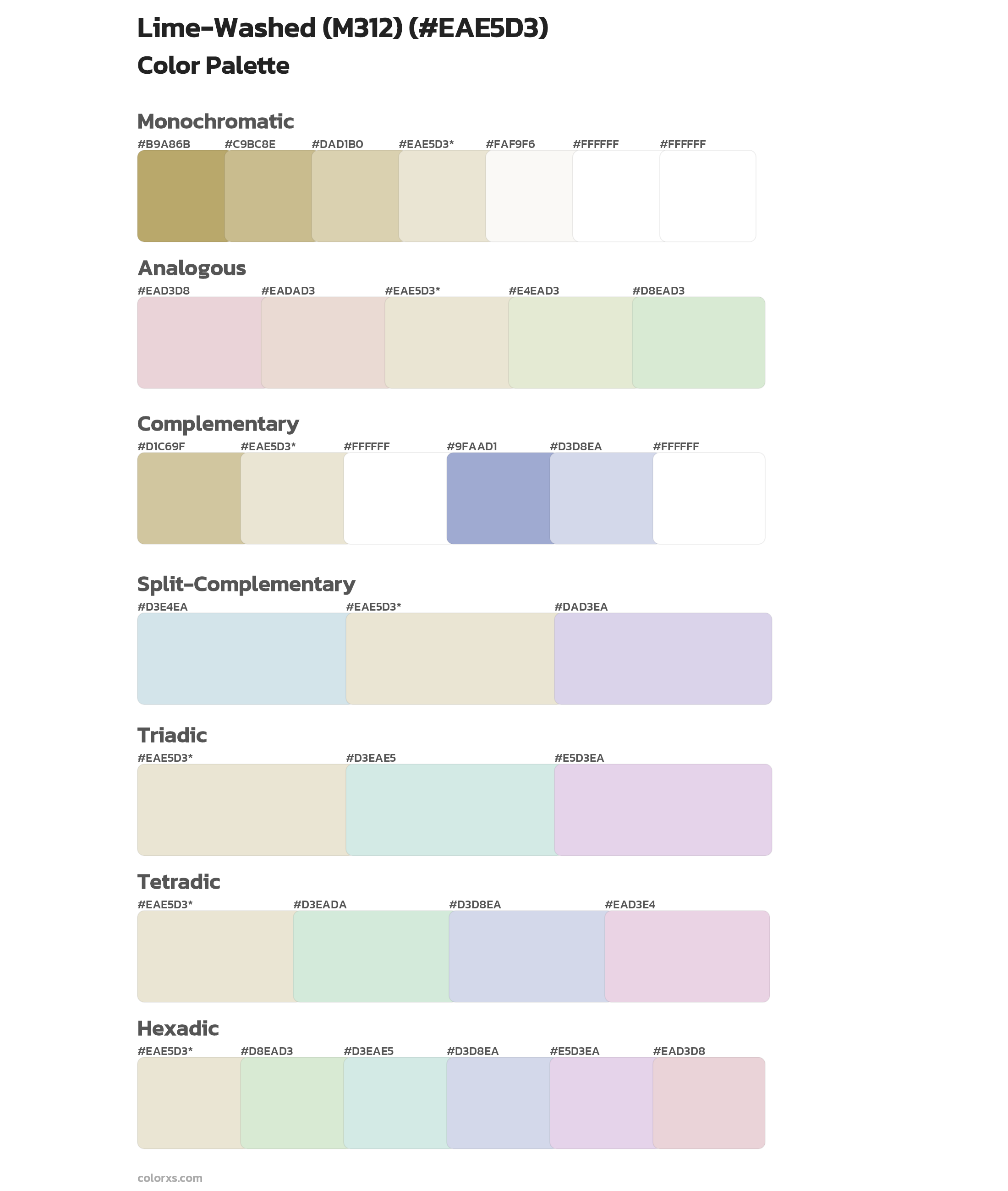 Lime-Washed (M312) Color Scheme Palettes