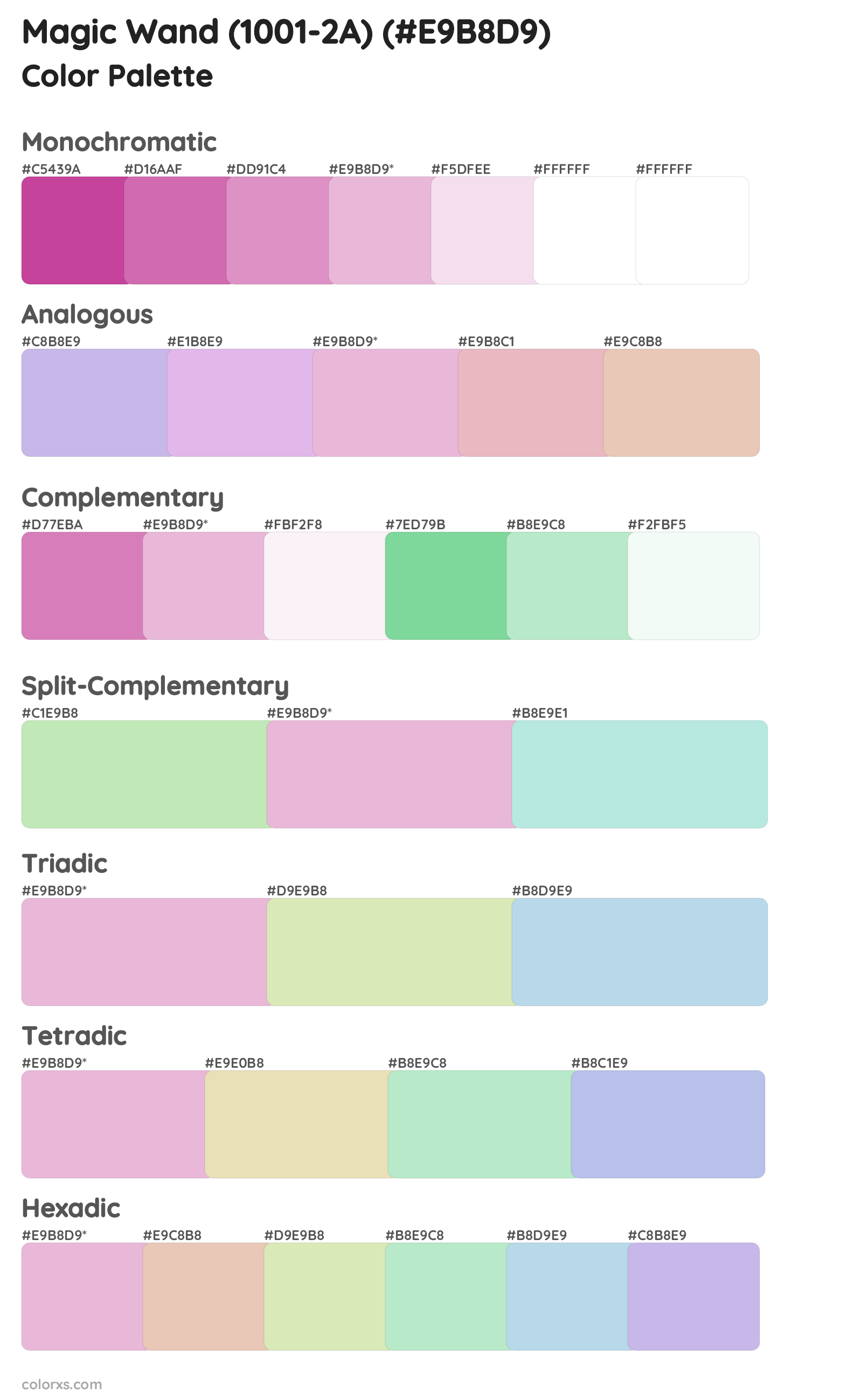 Magic Wand (1001-2A) Color Scheme Palettes