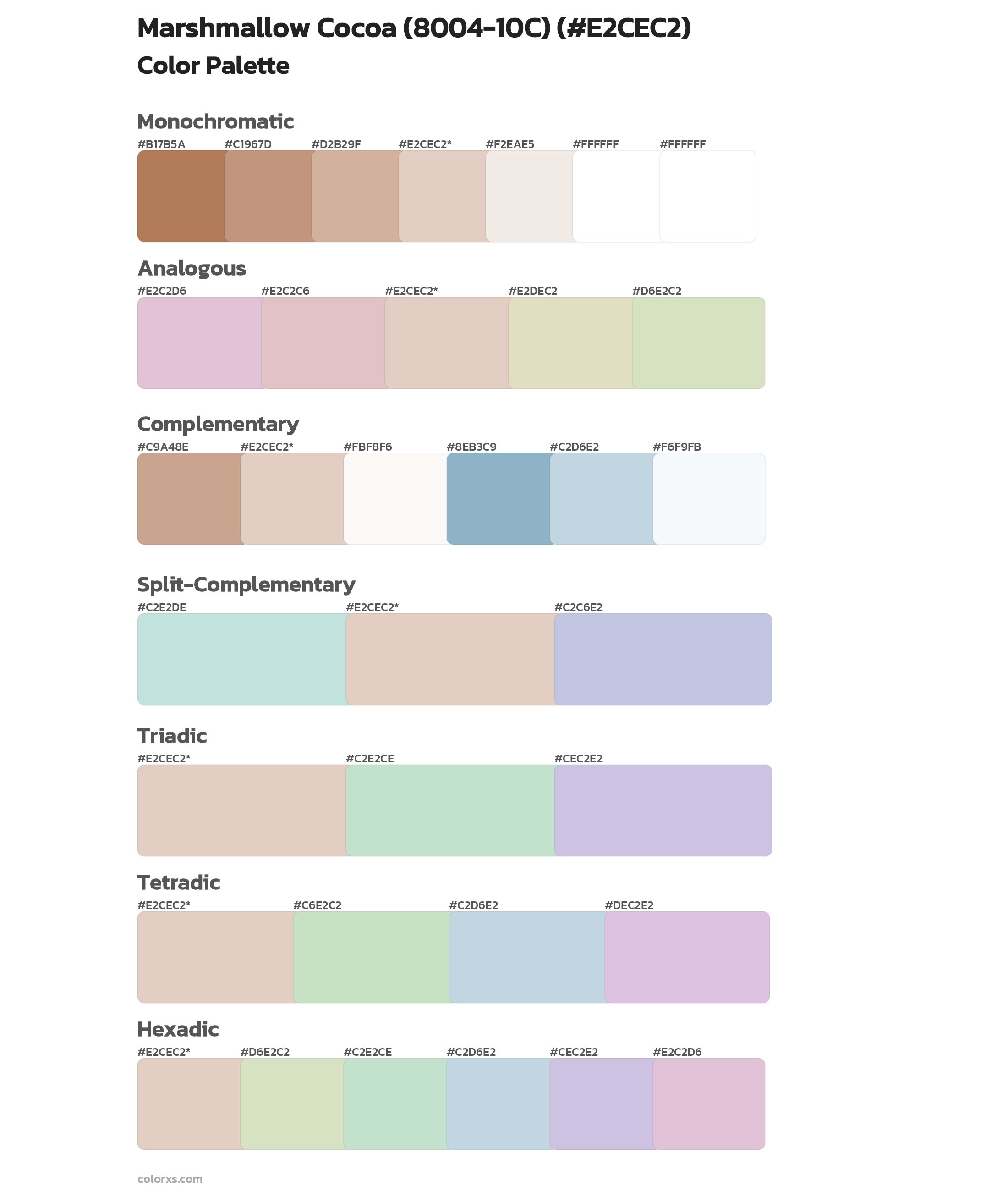 Marshmallow Cocoa (8004-10C) Color Scheme Palettes