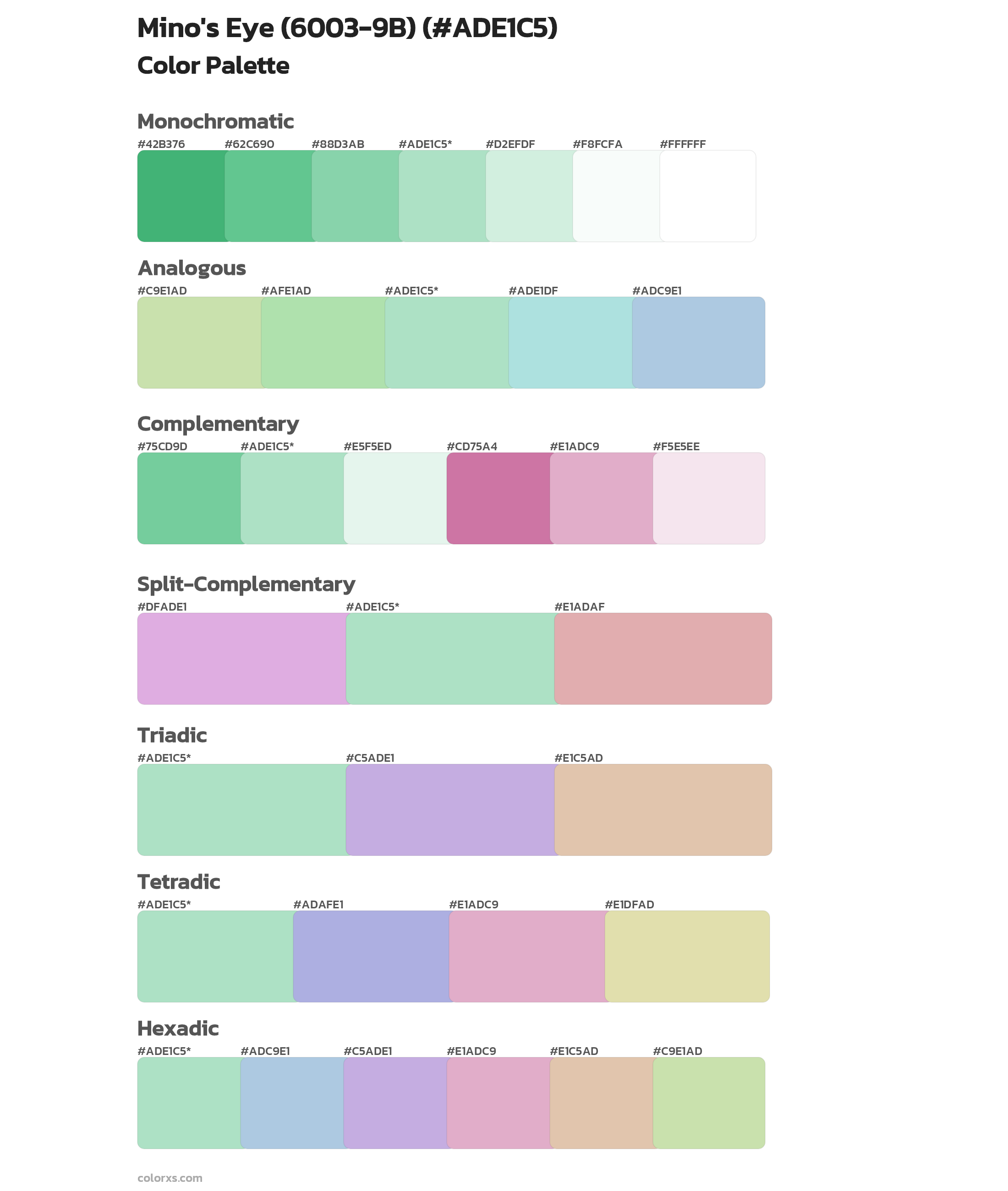 Mino's Eye (6003-9B) Color Scheme Palettes