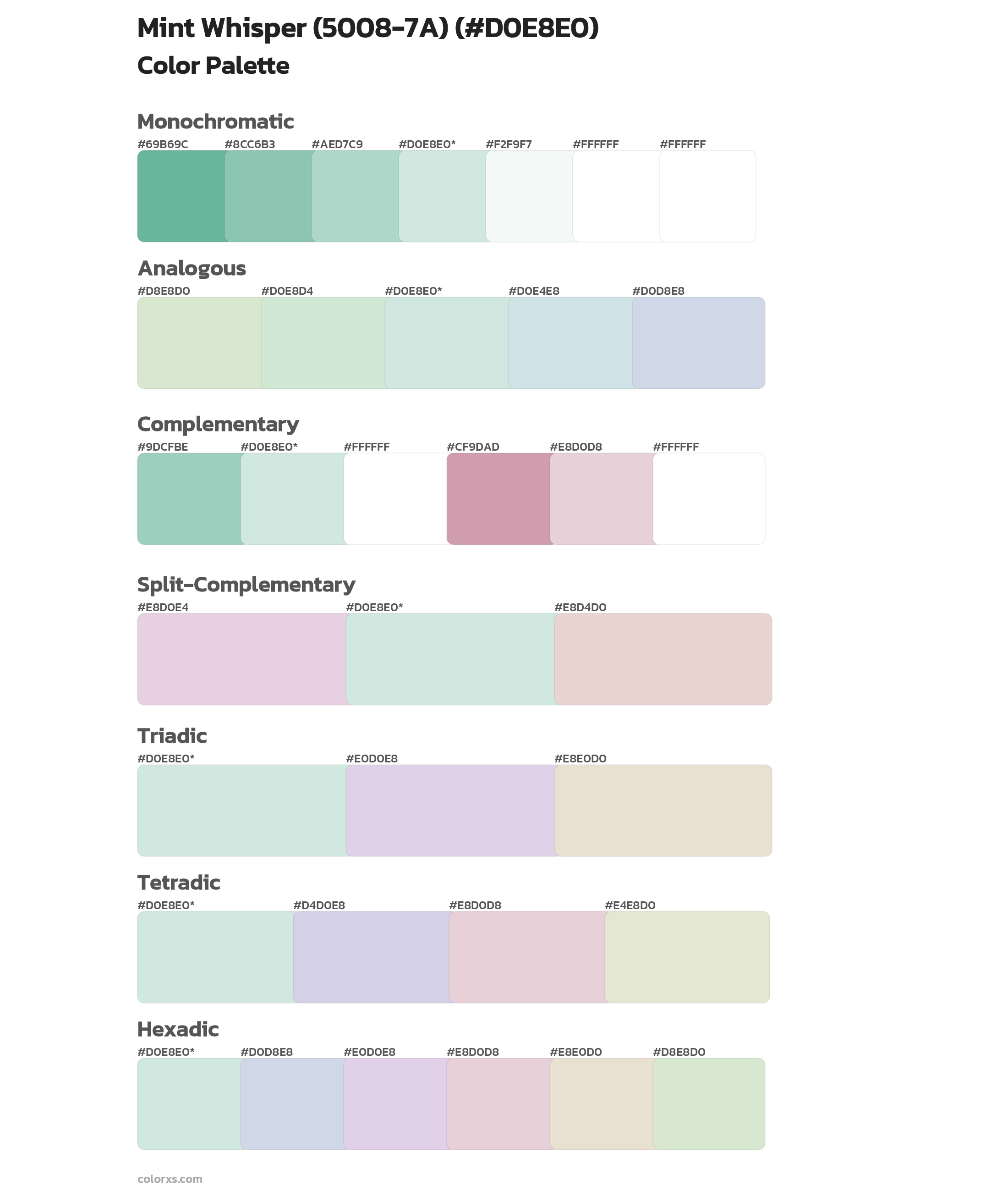 Mint Whisper (5008-7A) Color Scheme Palettes