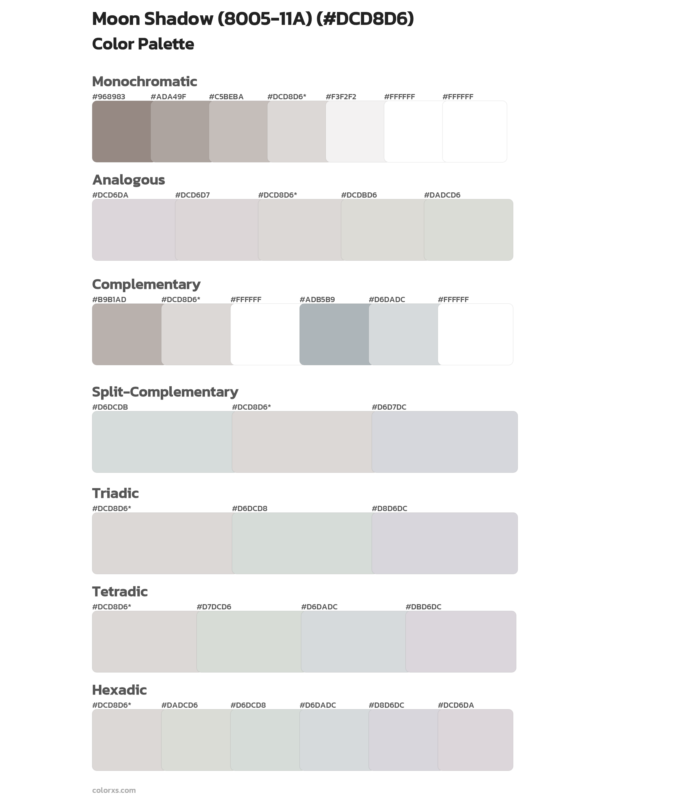 Moon Shadow (8005-11A) Color Scheme Palettes