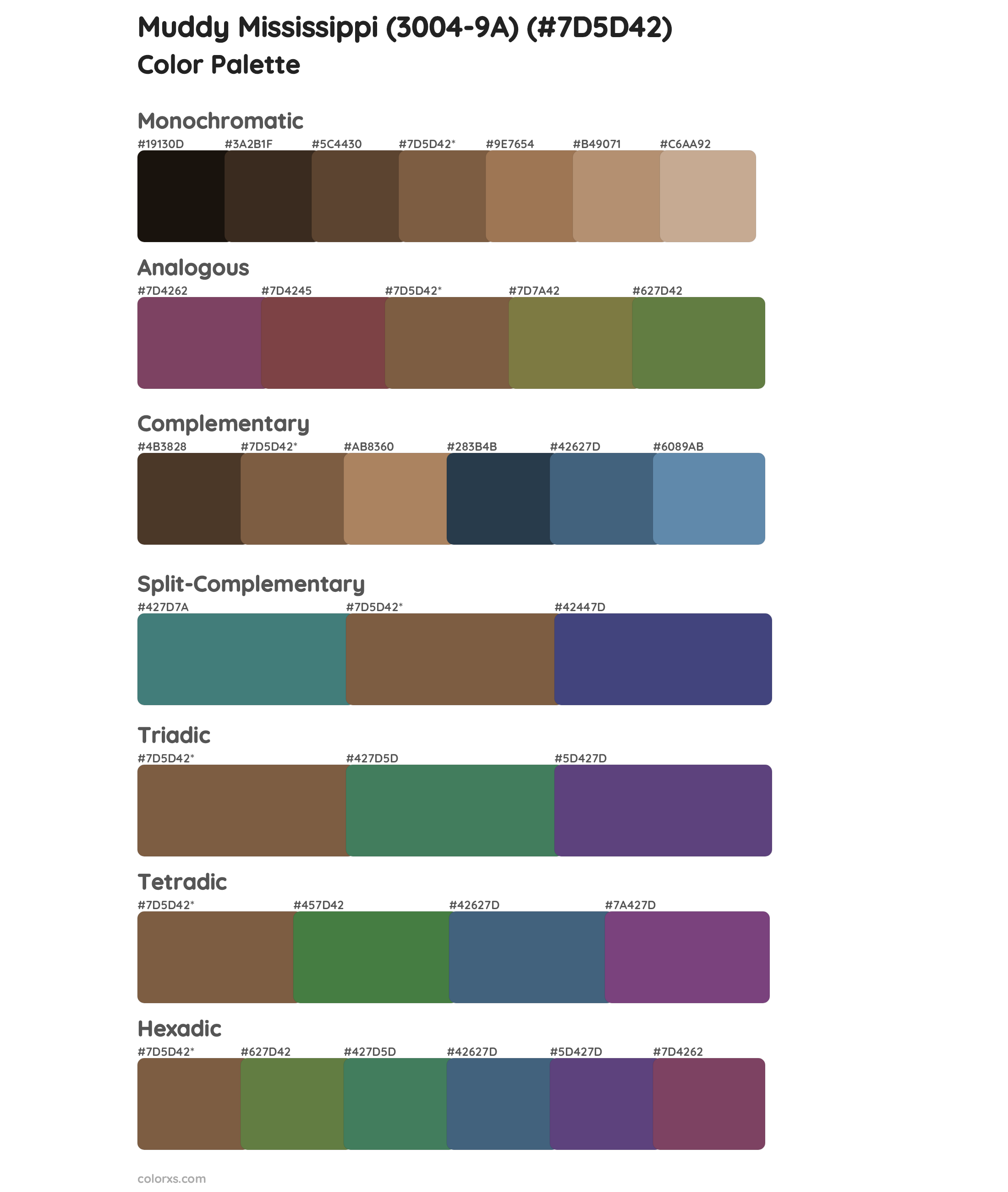 Muddy Mississippi (3004-9A) Color Scheme Palettes