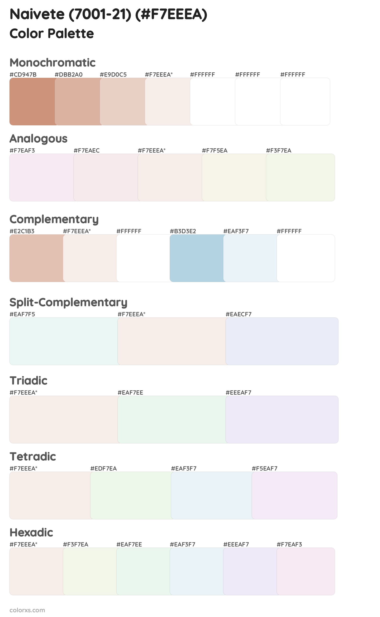 Naivete (7001-21) Color Scheme Palettes