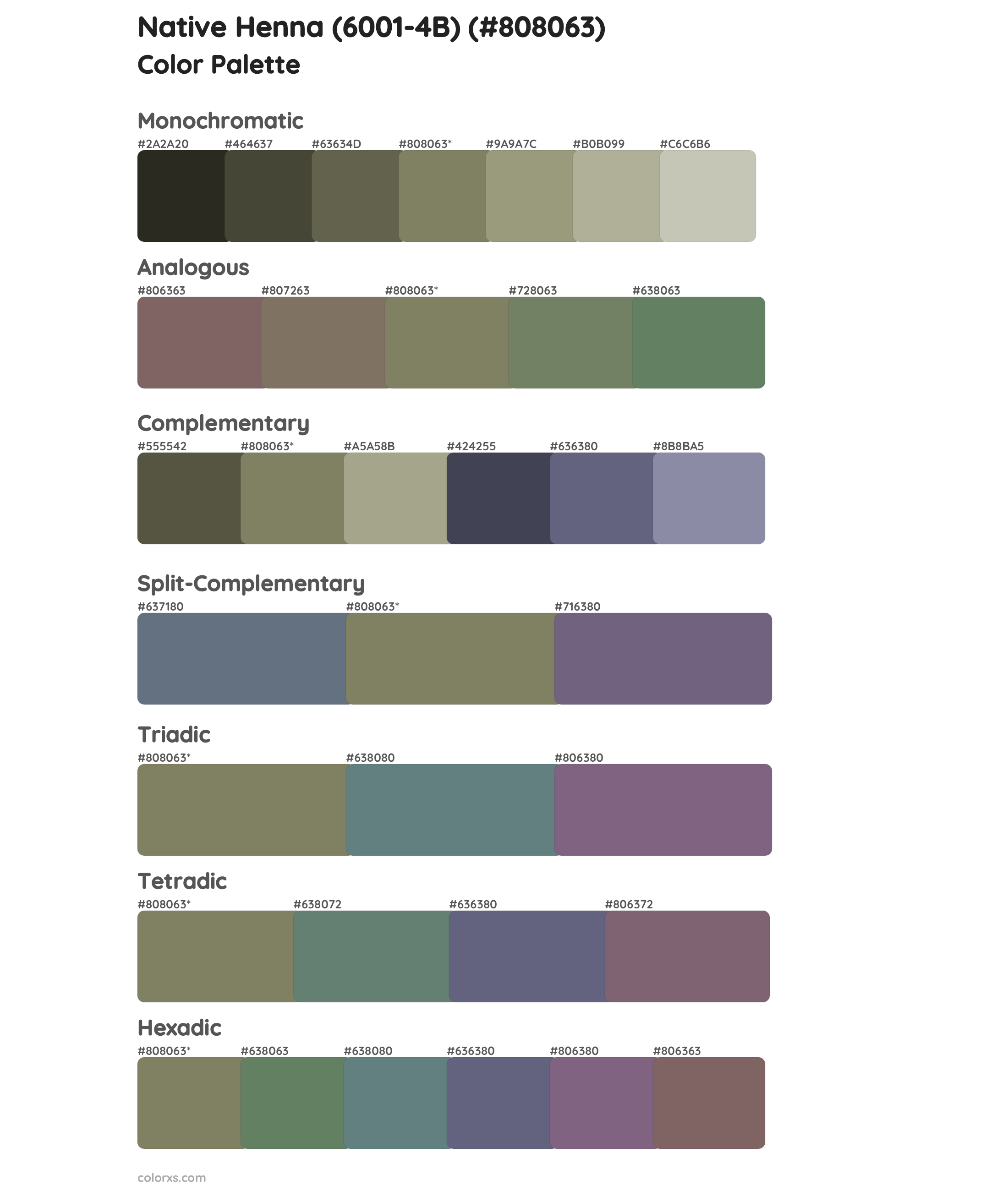 Native Henna (6001-4B) Color Scheme Palettes