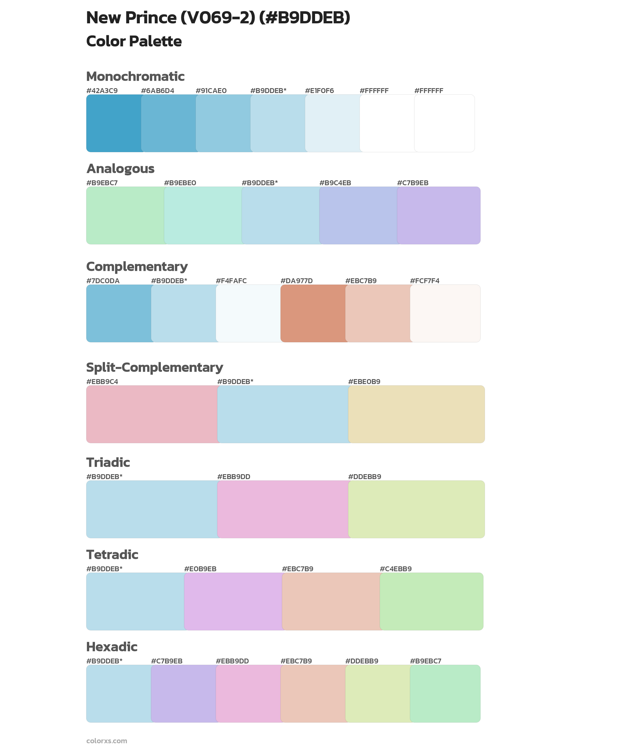 New Prince (V069-2) Color Scheme Palettes