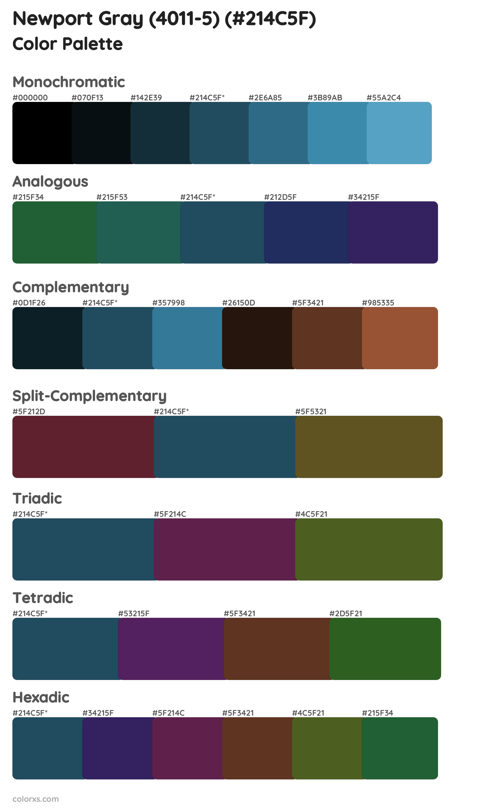 Newport Gray (4011-5) Color Scheme Palettes