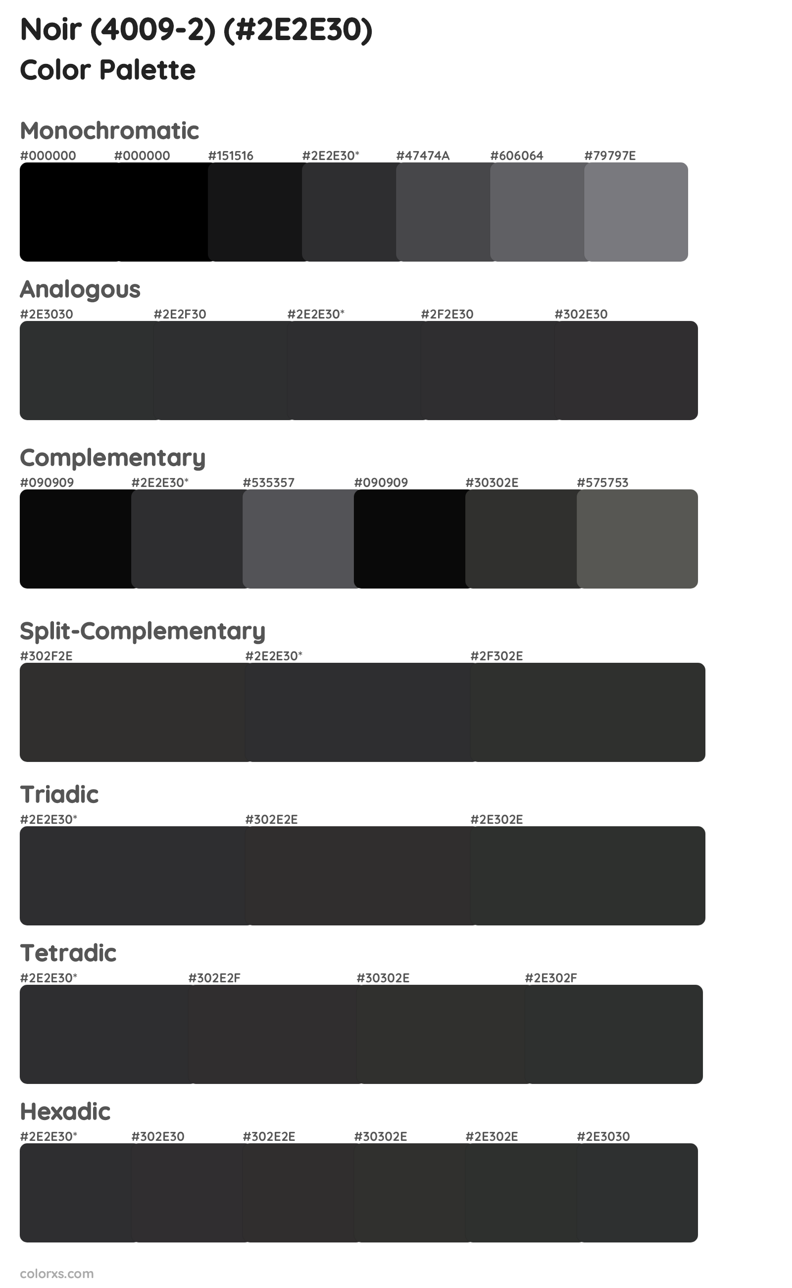 Noir (4009-2) Color Scheme Palettes