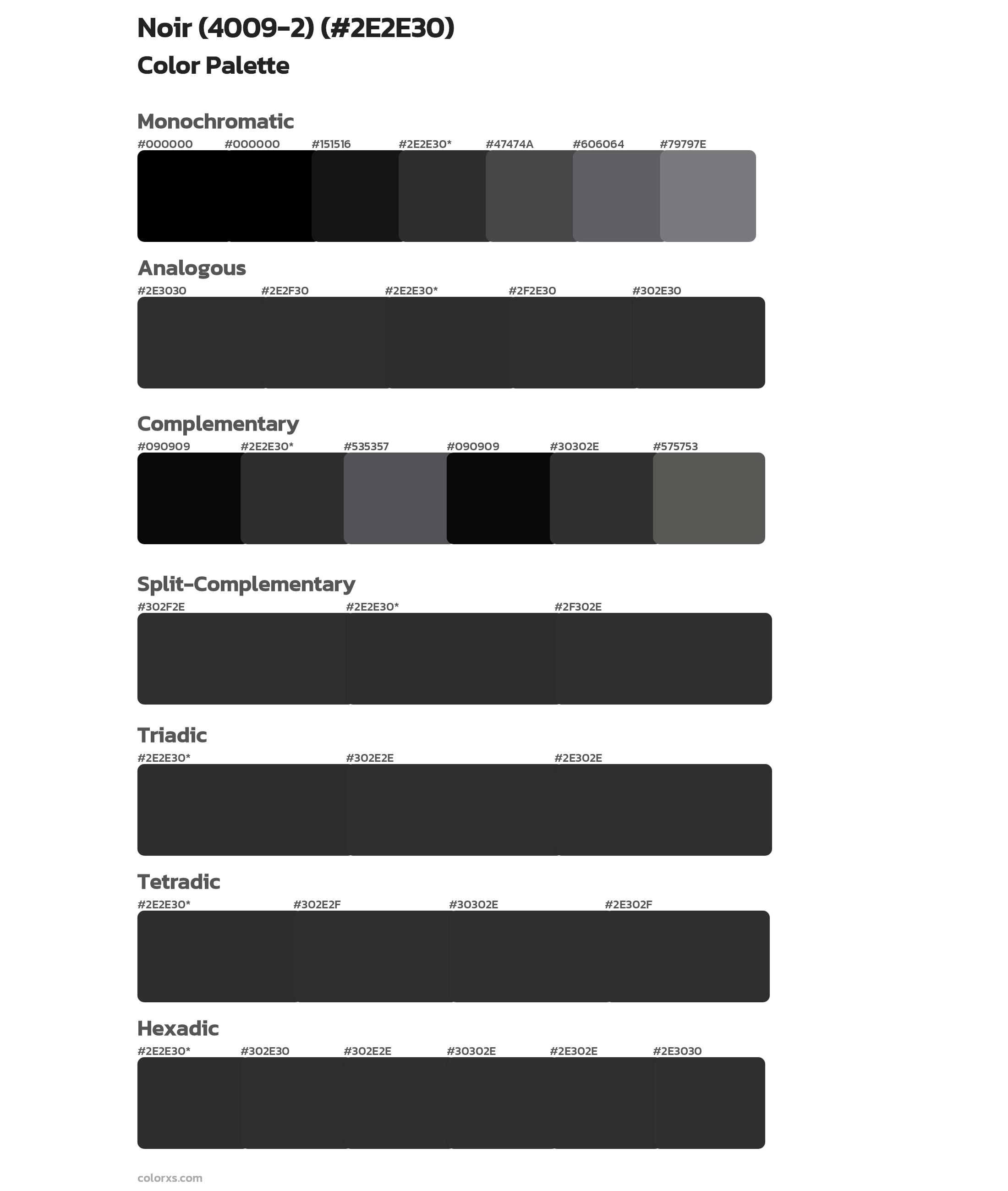 Noir (4009-2) Color Scheme Palettes