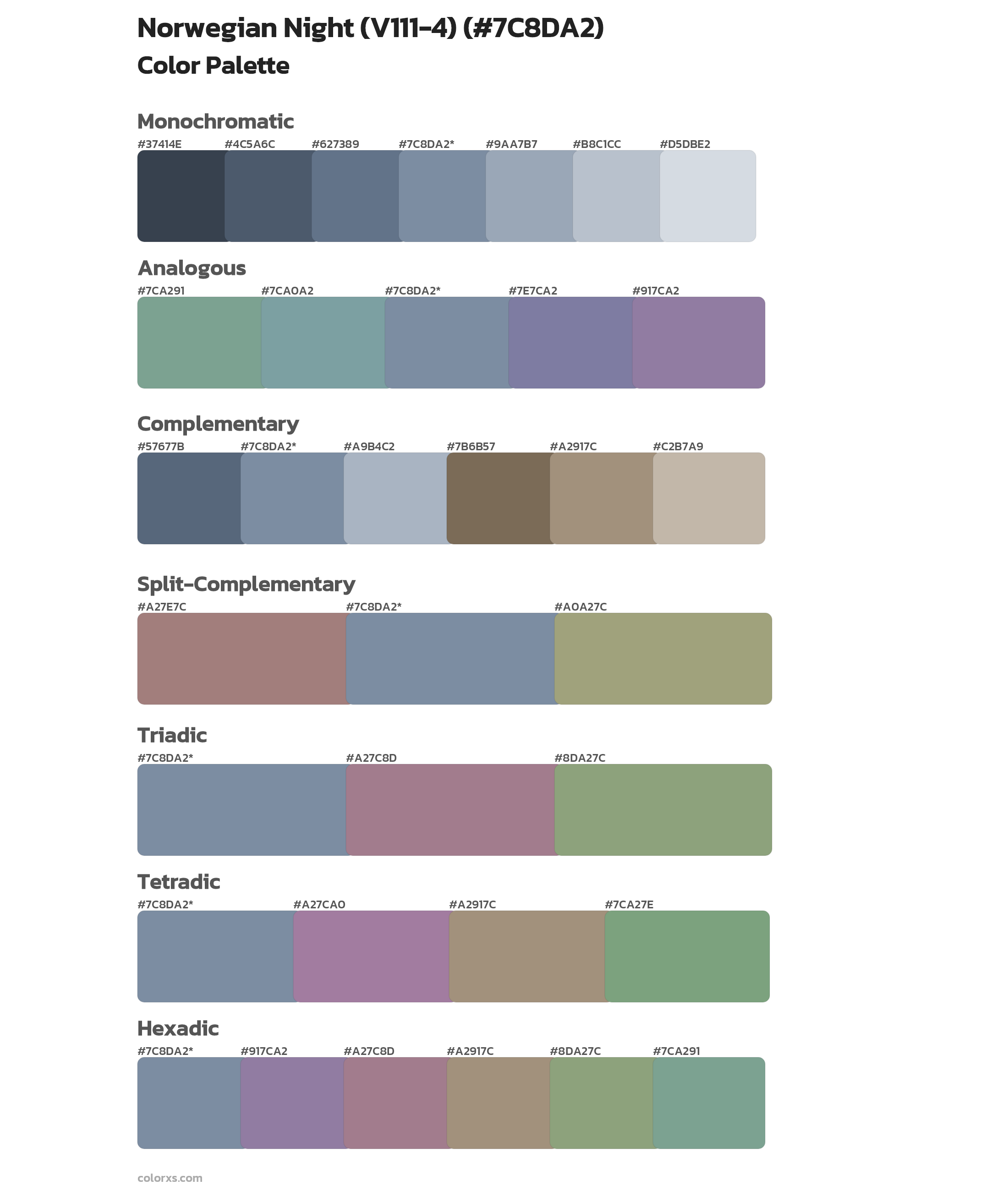 Norwegian Night (V111-4) Color Scheme Palettes