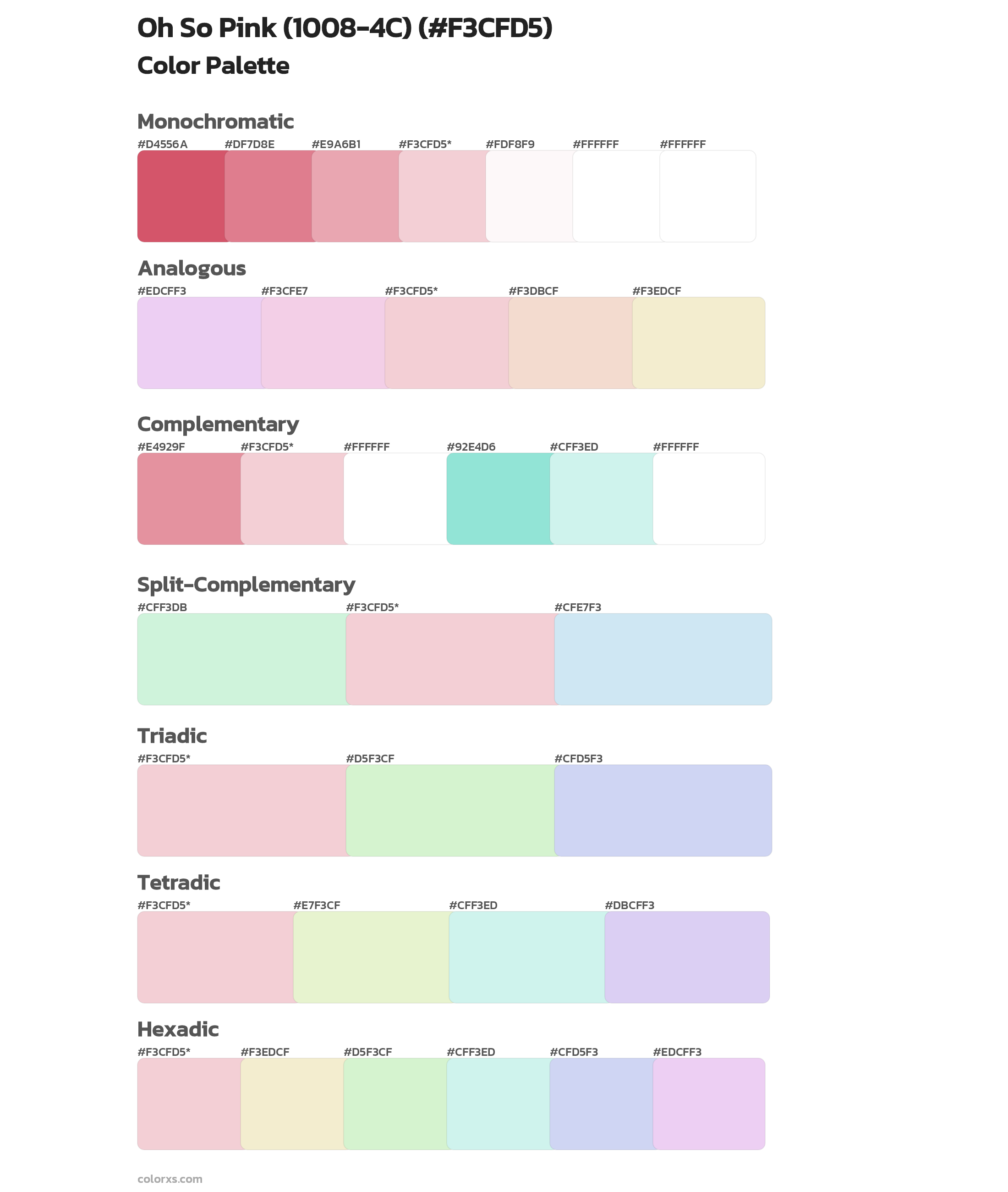 Oh So Pink (1008-4C) Color Scheme Palettes