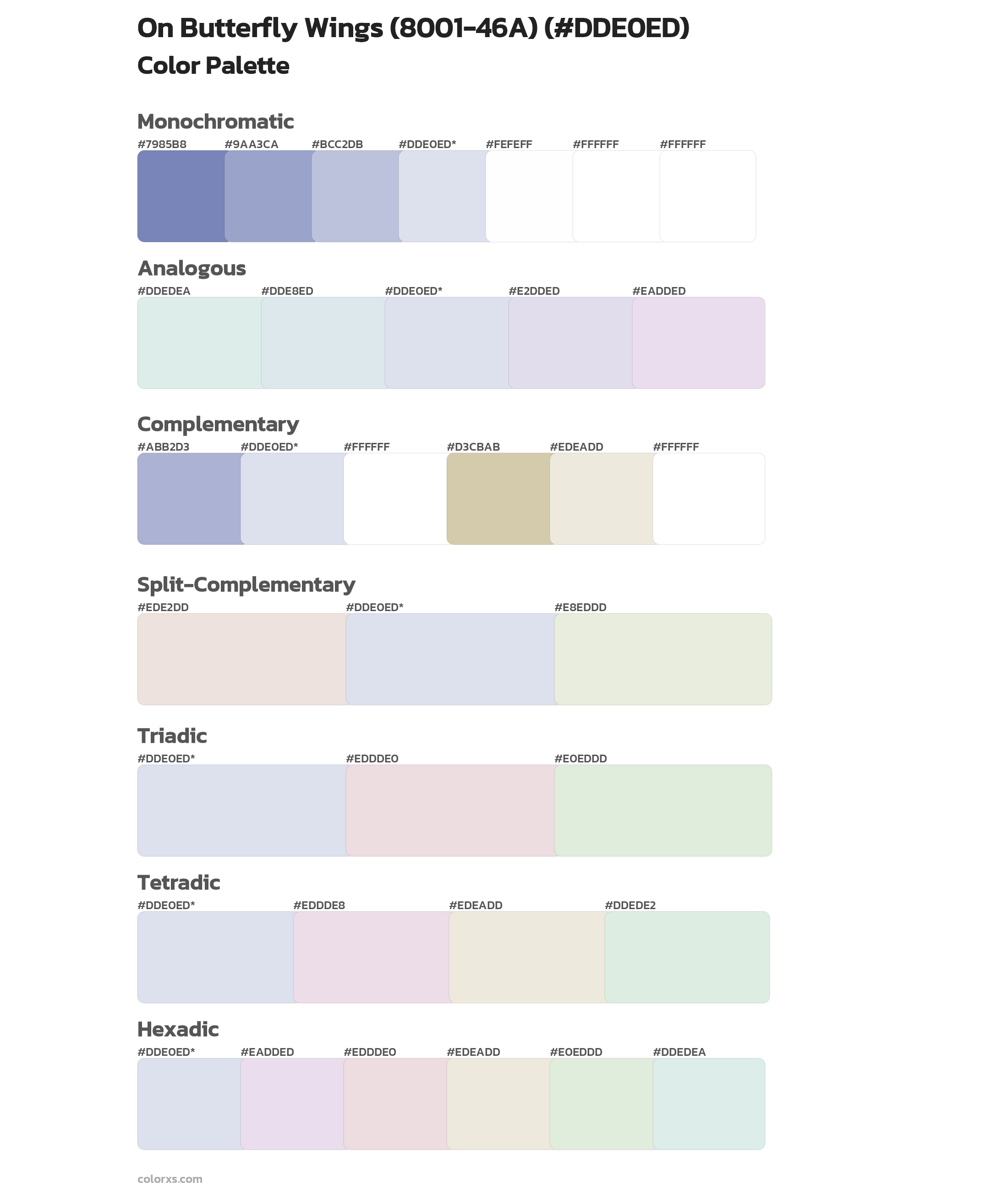 On Butterfly Wings (8001-46A) Color Scheme Palettes