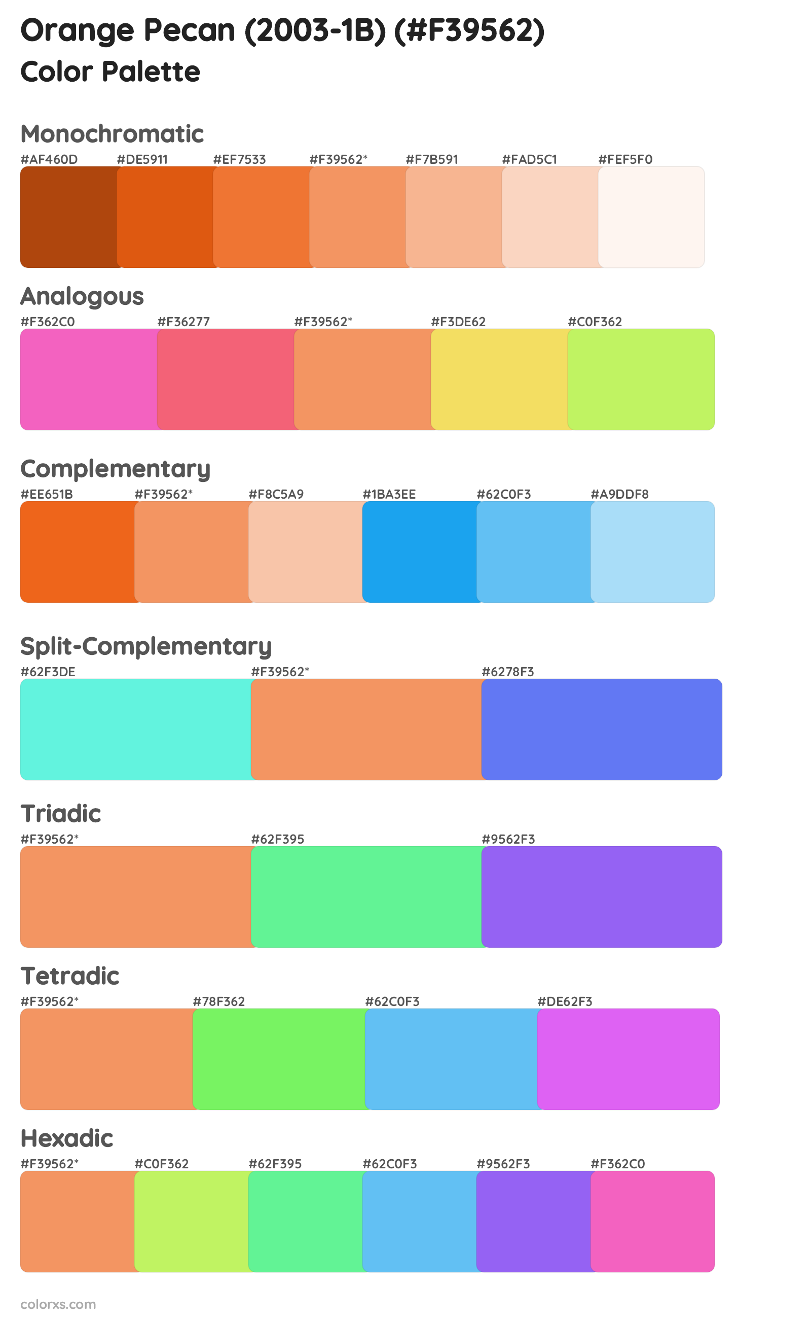 Orange Pecan (2003-1B) Color Scheme Palettes