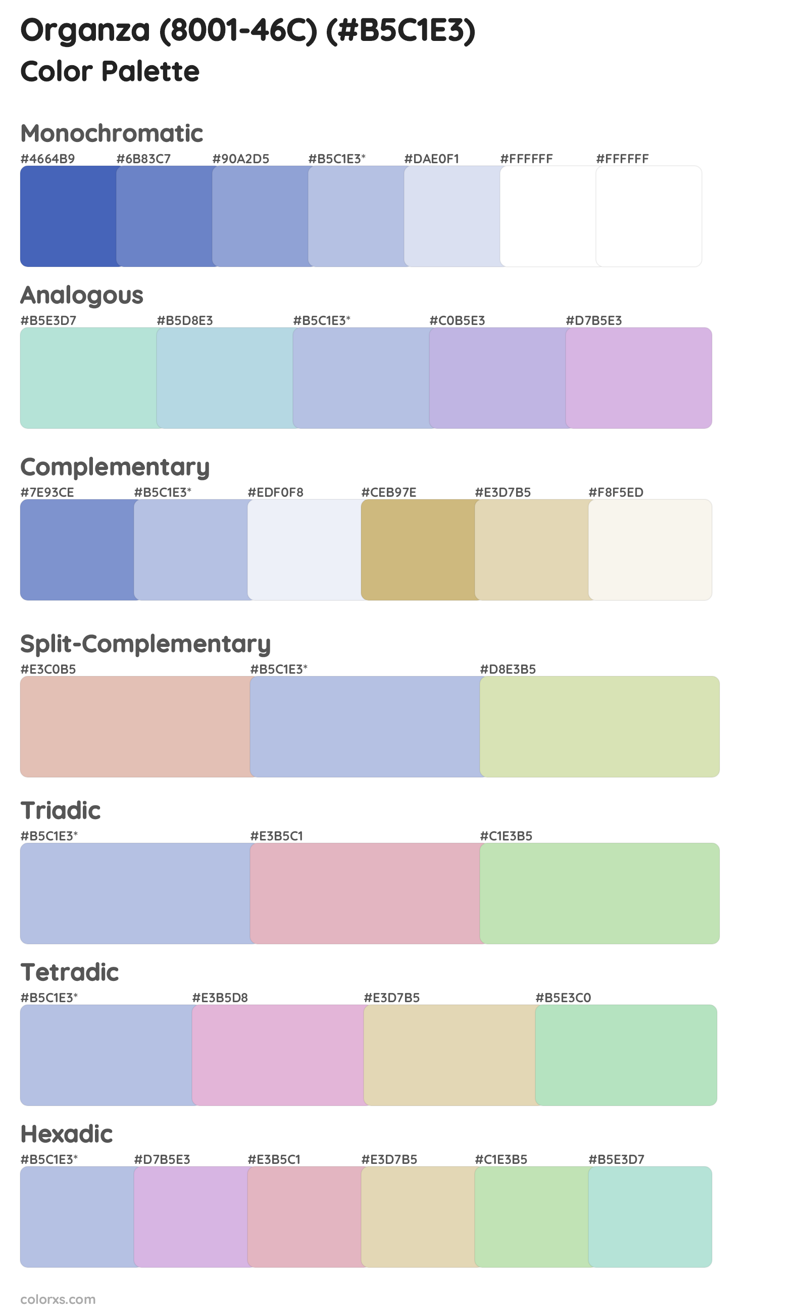 Organza (8001-46C) Color Scheme Palettes
