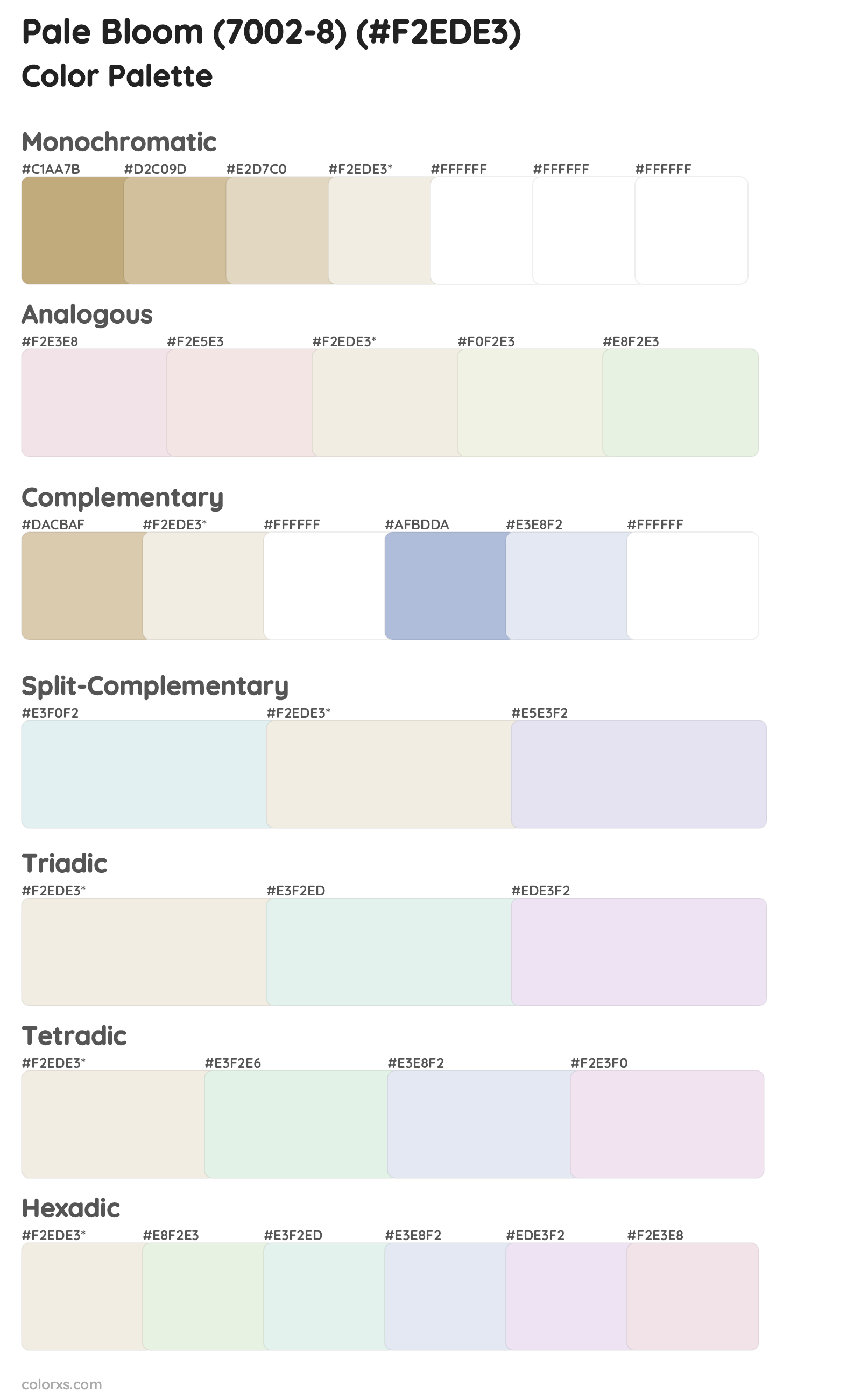 Pale Bloom (7002-8) Color Scheme Palettes