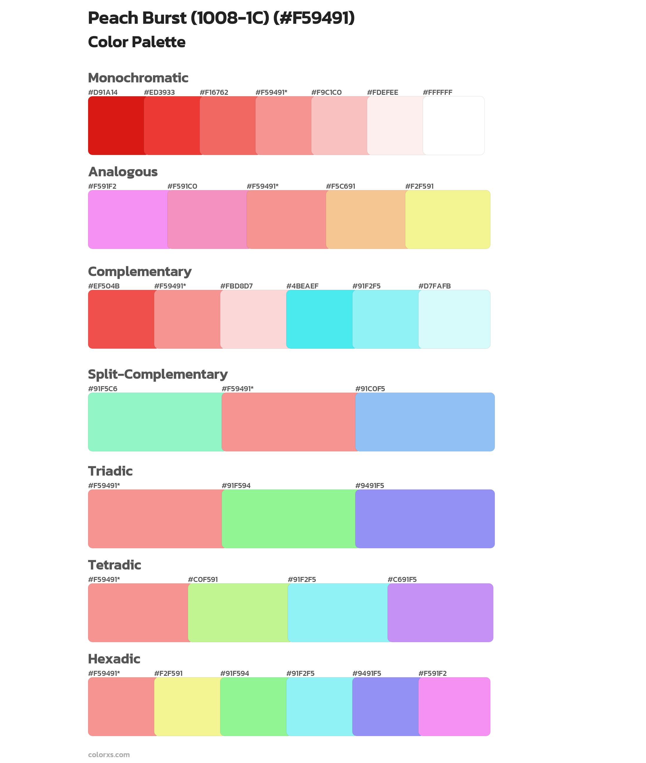 Peach Burst (1008-1C) Color Scheme Palettes