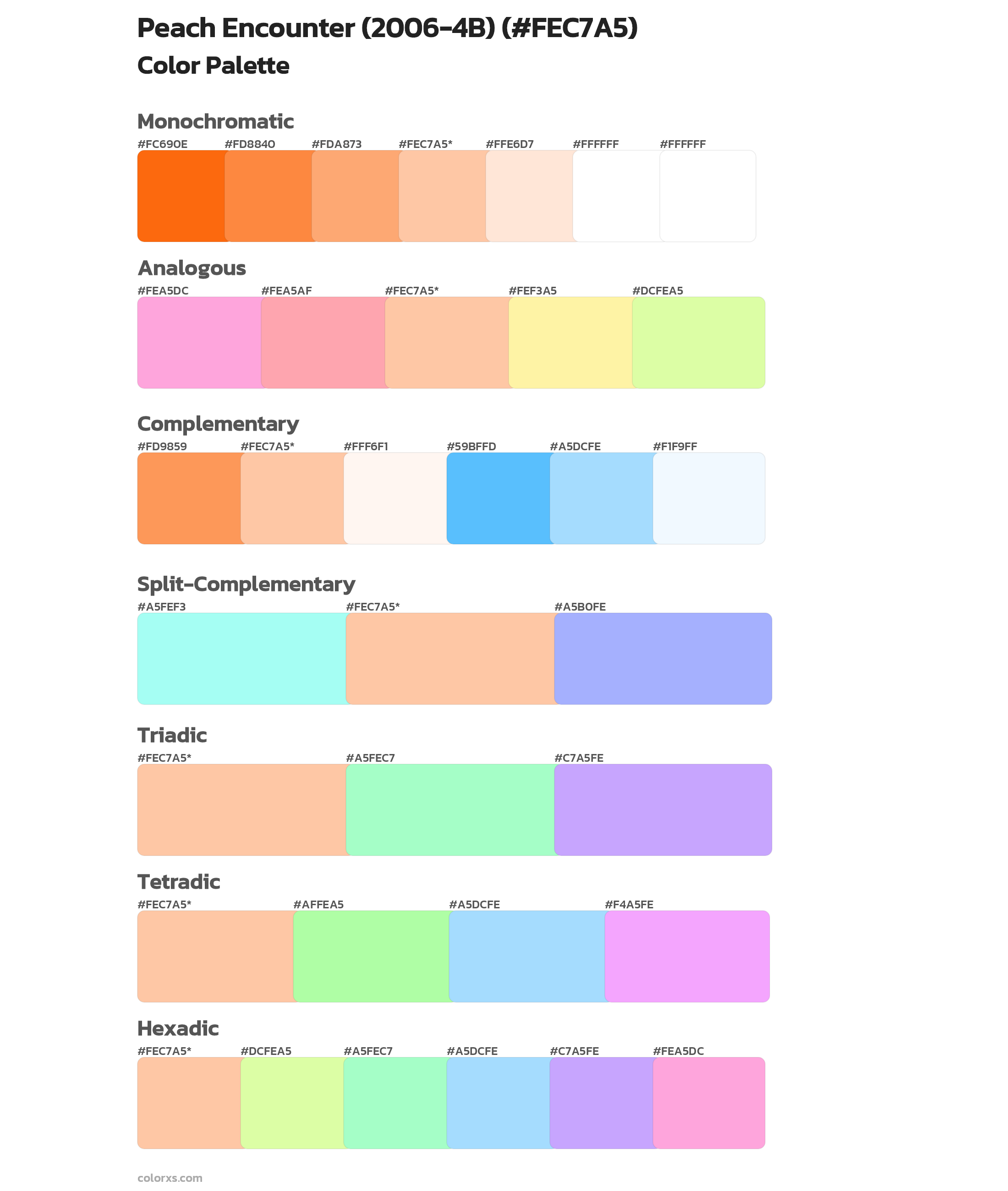 Peach Encounter (2006-4B) Color Scheme Palettes