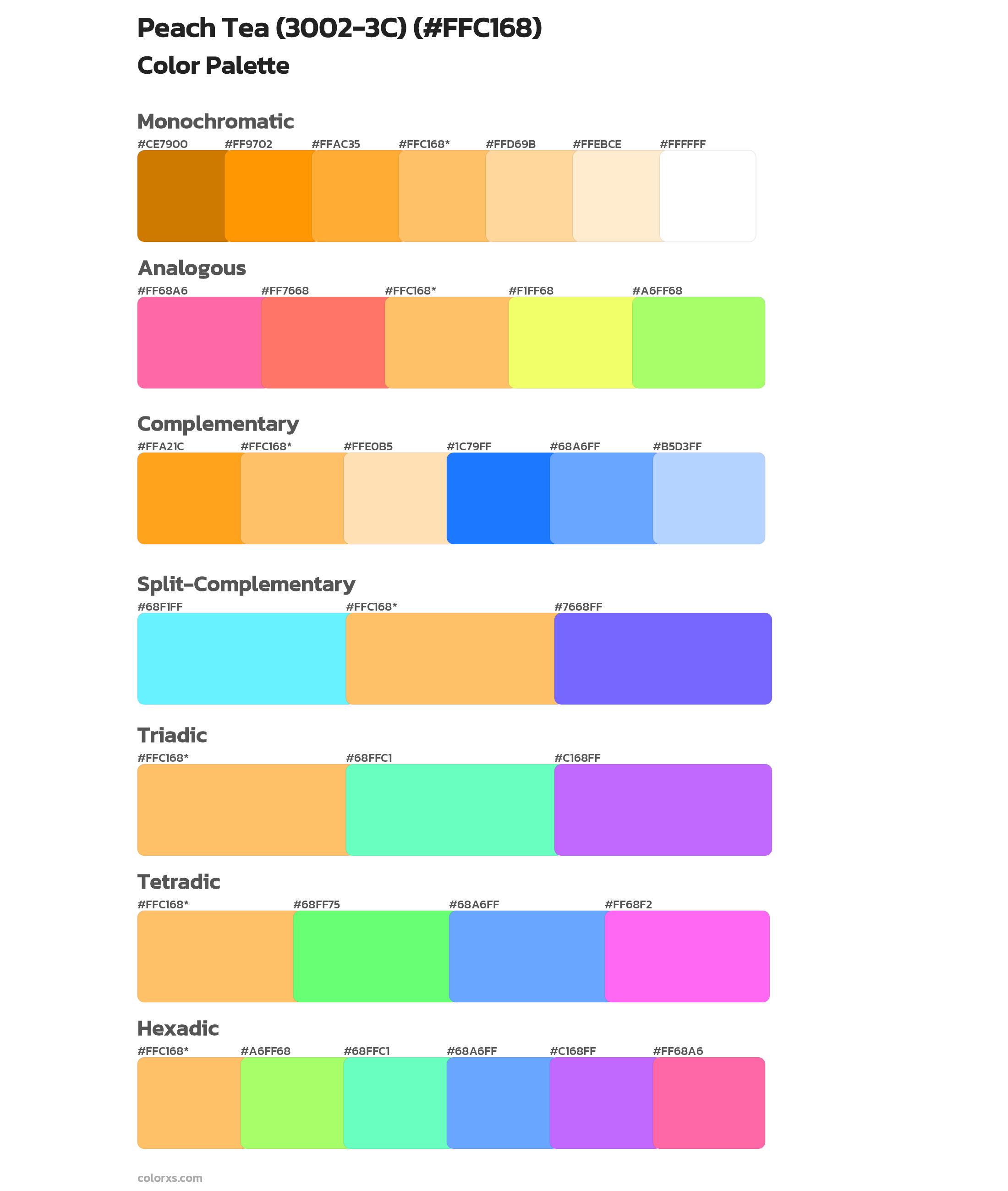 Peach Tea (3002-3C) Color Scheme Palettes