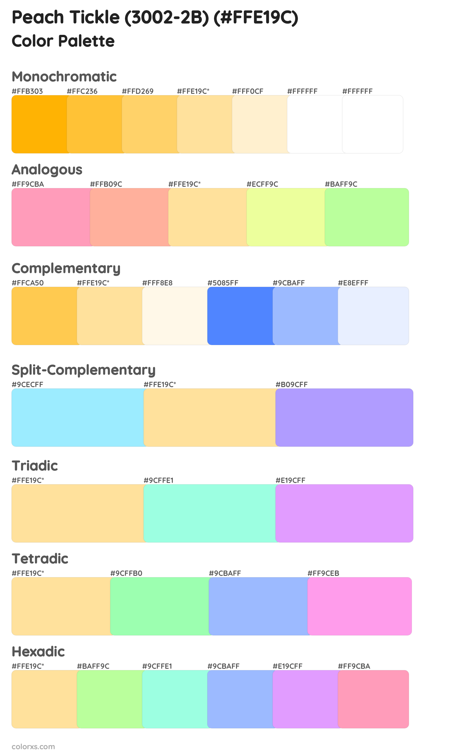 Peach Tickle (3002-2B) Color Scheme Palettes