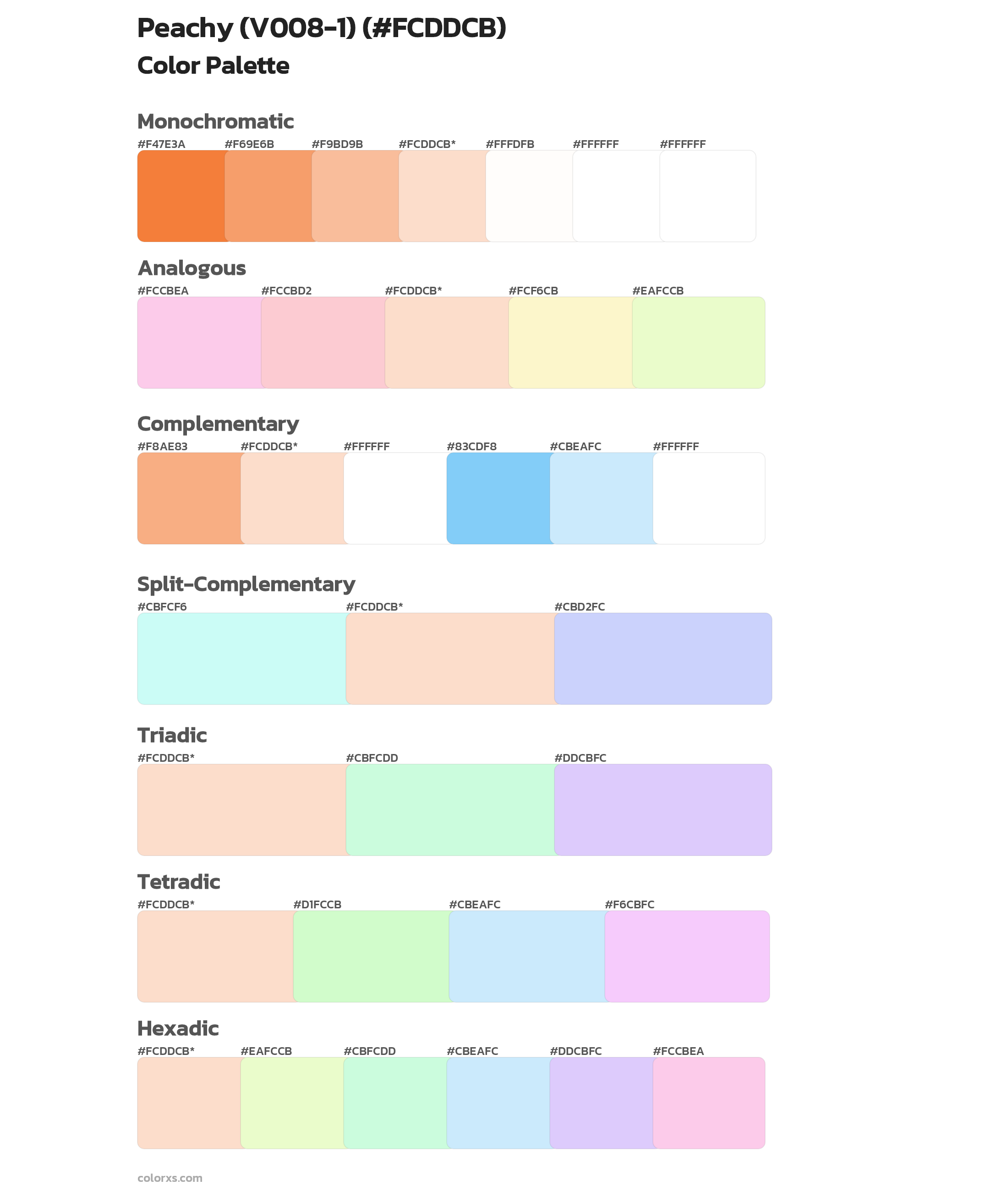 Peachy (V008-1) Color Scheme Palettes